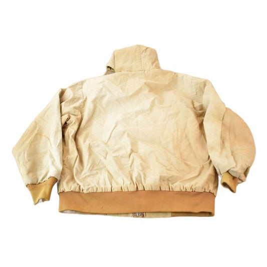Carhartt Clothing > Gender Neutral Adult Clothing > Jackets & Coats Vintage 1980s Distressed Carhartt Beige Work Jacket Men's XL