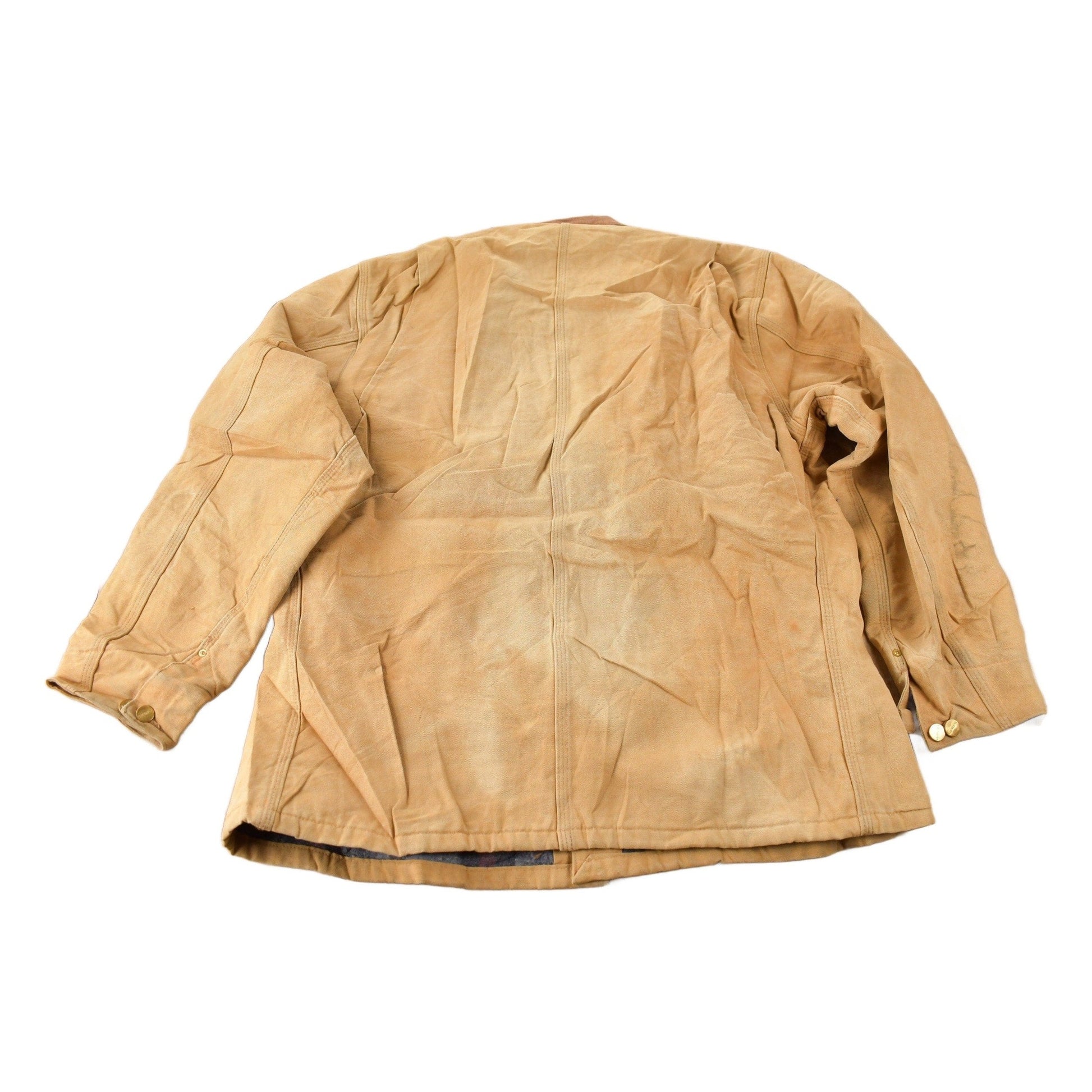 Carhartt Clothing > Gender Neutral Adult Clothing > Jackets & Coats Vintage 1989 Carhartt 100 Years Blanket Lined Button Up Chore Coat Men's Large
