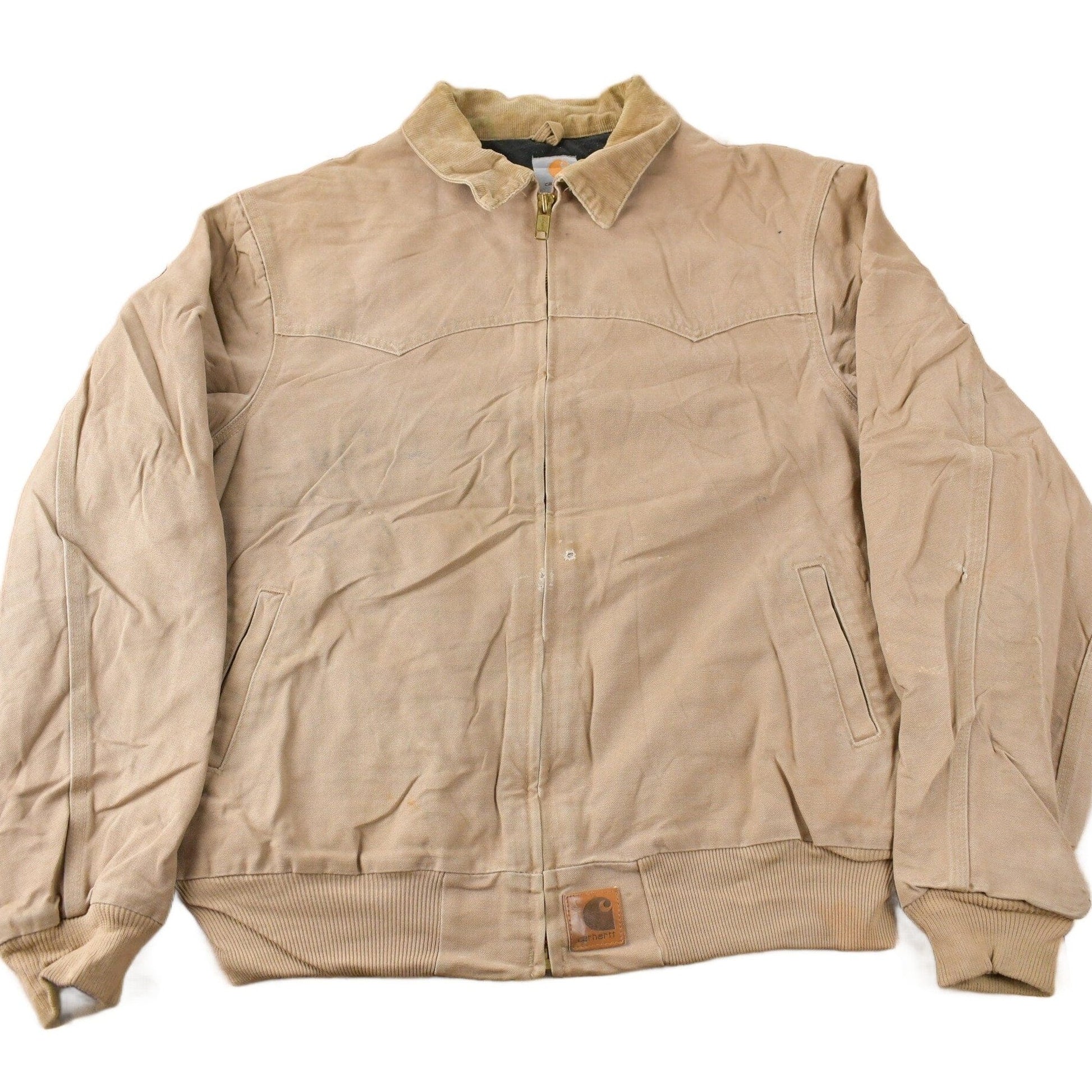 Carhartt Clothing > Gender Neutral Adult Clothing > Jackets & Coats Vintage 1990s Beige Carhartt Santa Fe Jacket Men's XL