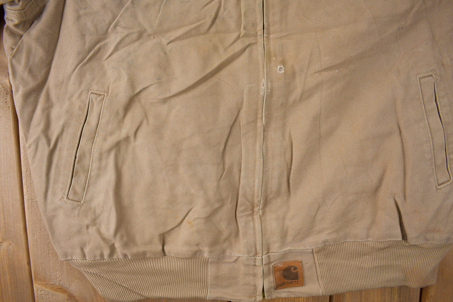 Carhartt Clothing > Gender Neutral Adult Clothing > Jackets & Coats Vintage 1990s Beige Carhartt Santa Fe Jacket Men's XL
