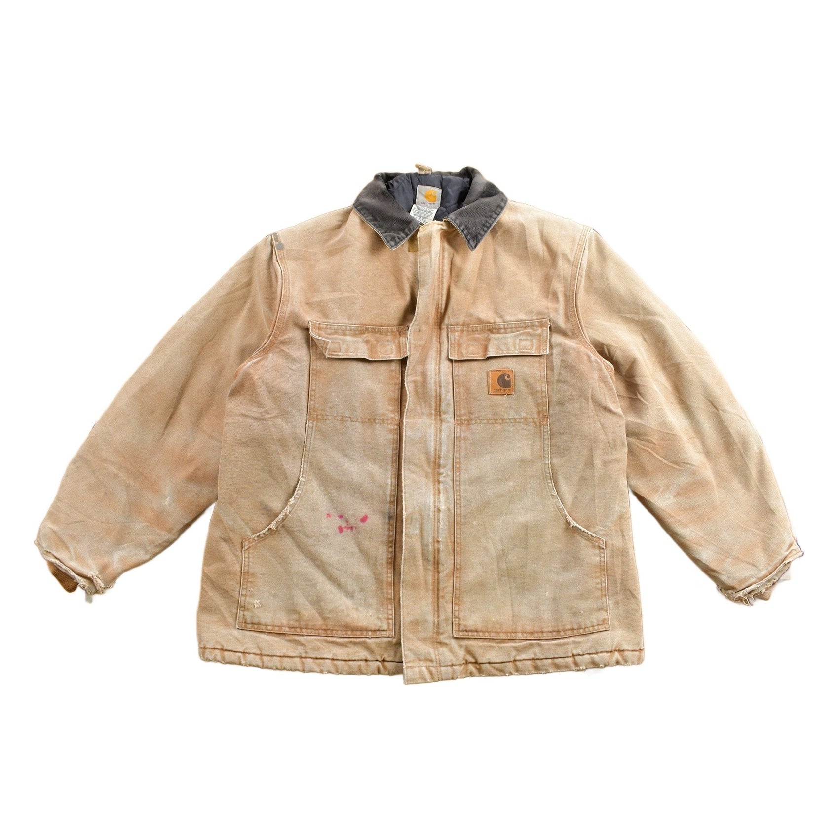 Carhartt Clothing > Gender Neutral Adult Clothing > Jackets & Coats Vintage 1990s Beige Quilt Lined Carhartt Traditional Jacket Men's XL