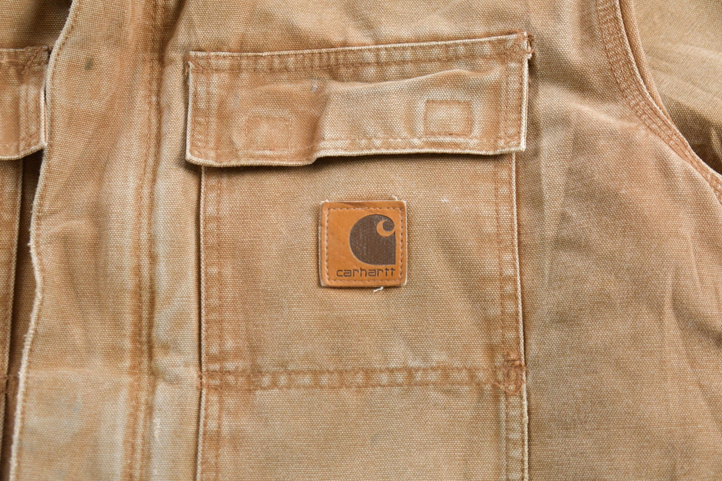 Carhartt Clothing > Gender Neutral Adult Clothing > Jackets & Coats Vintage 1990s Beige Quilt Lined Carhartt Traditional Jacket Men's XL