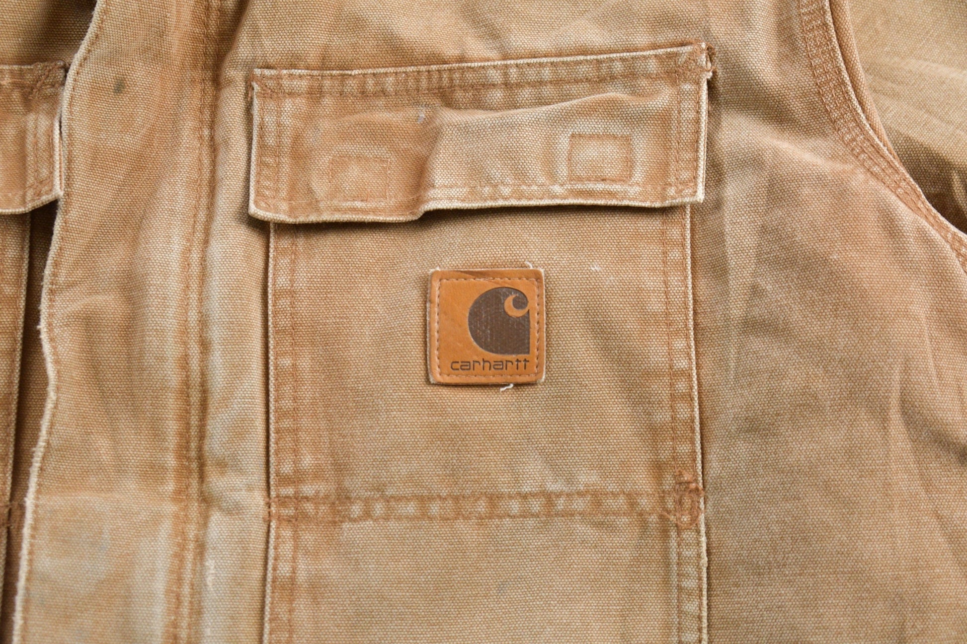 Carhartt Clothing > Gender Neutral Adult Clothing > Jackets & Coats Vintage 1990s Beige Quilt Lined Carhartt Traditional Jacket Men's XL