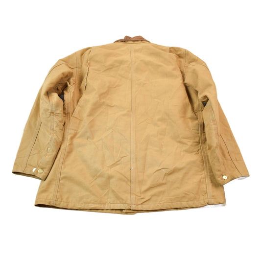 Carhartt Clothing > Gender Neutral Adult Clothing > Jackets & Coats Vintage 1990s Carhartt Blanket Lined Button up Chore Coat Made In USA Size 44 Men's Medium