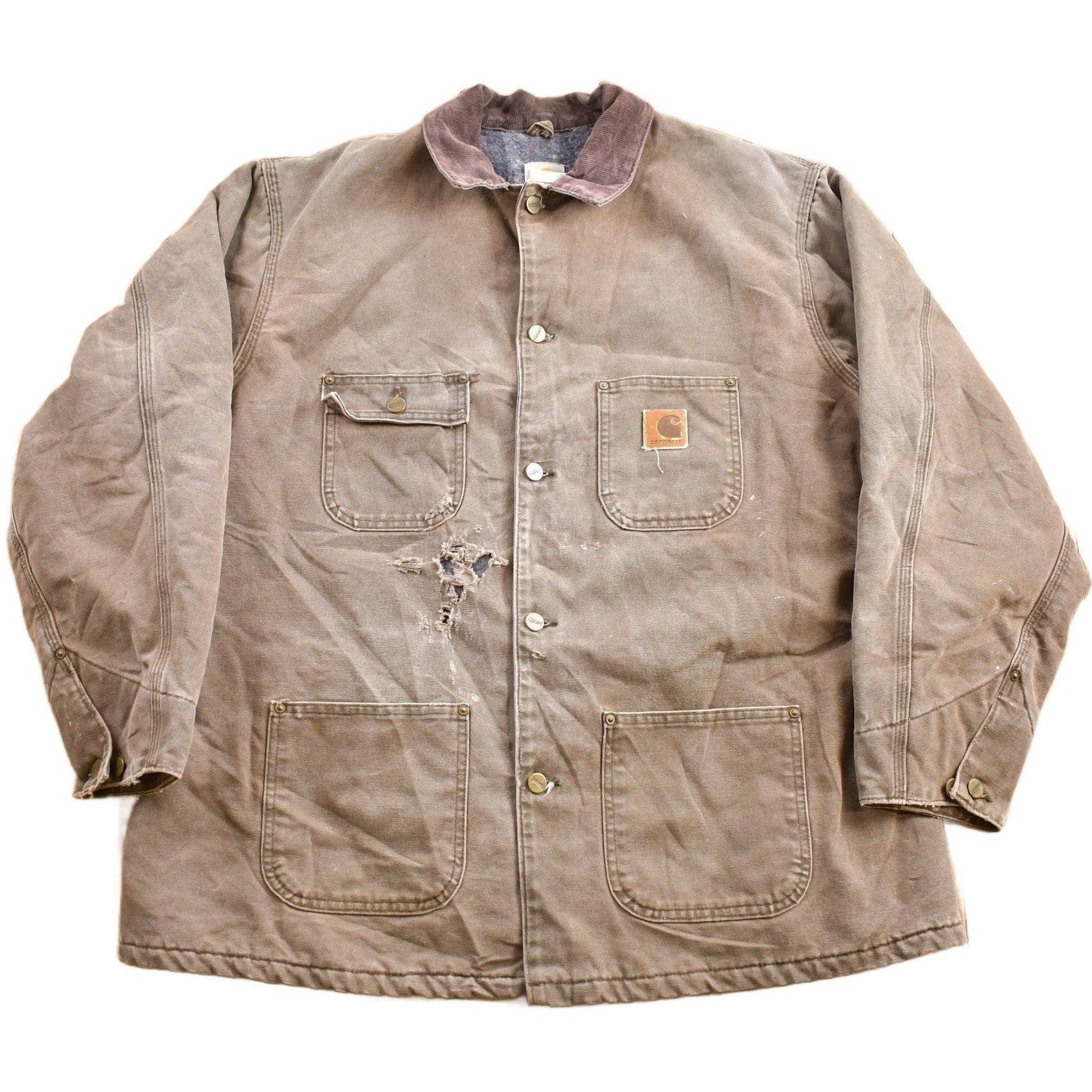 Carhartt Clothing > Gender Neutral Adult Clothing > Jackets & Coats Vintage 1990s Carhartt Blanket Lined Chore Coat