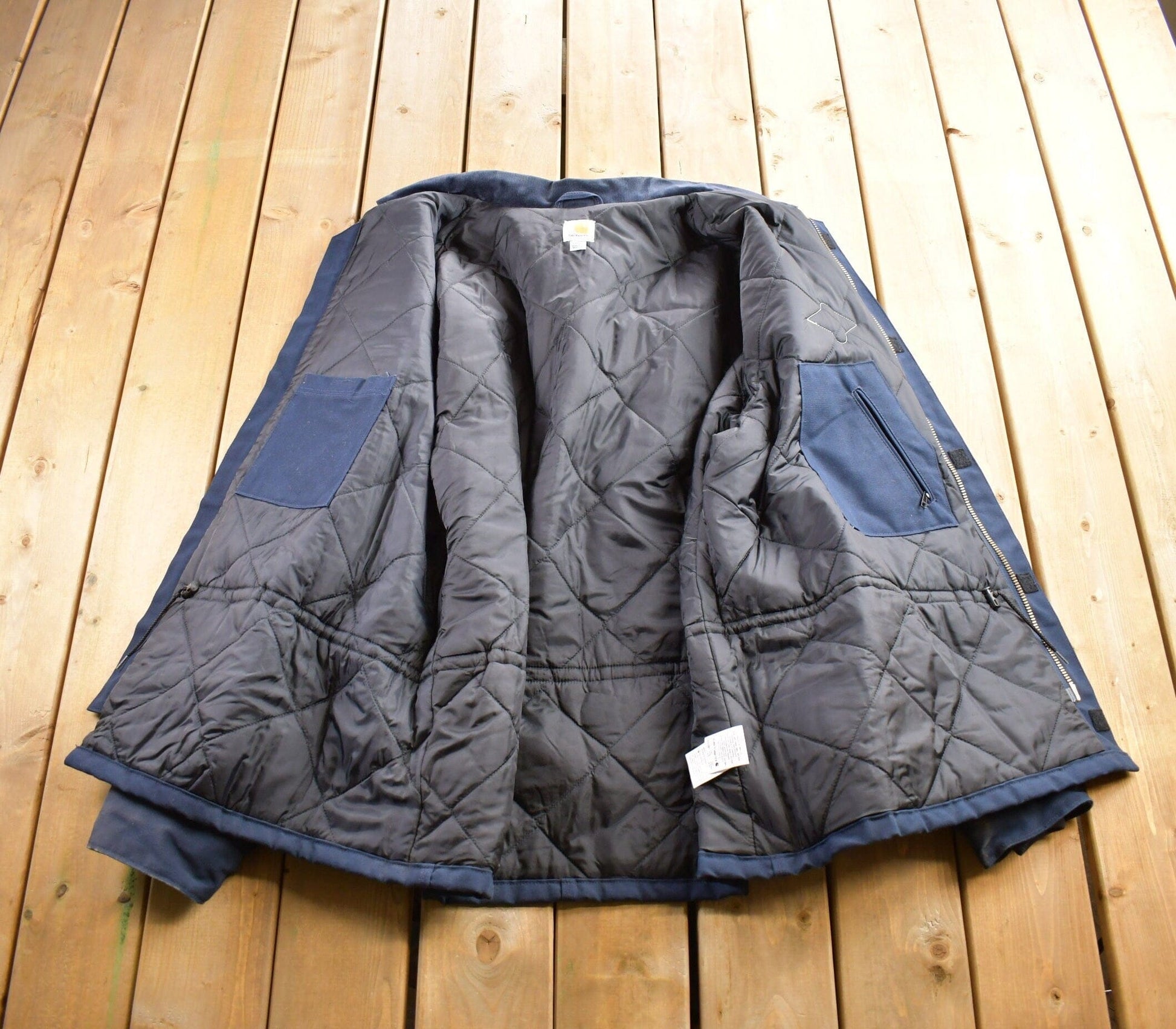 Carhartt Clothing > Gender Neutral Adult Clothing > Jackets & Coats Vintage 1990s Carhartt Blanket Lined Embroidered Work Jacket Men's 3XL