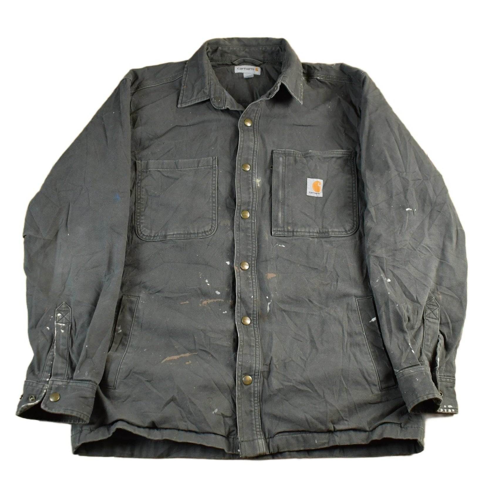 Carhartt Clothing > Gender Neutral Adult Clothing > Jackets & Coats Vintage 1990s Carhartt Blanket Lined Shirt Jacket Men's Medium