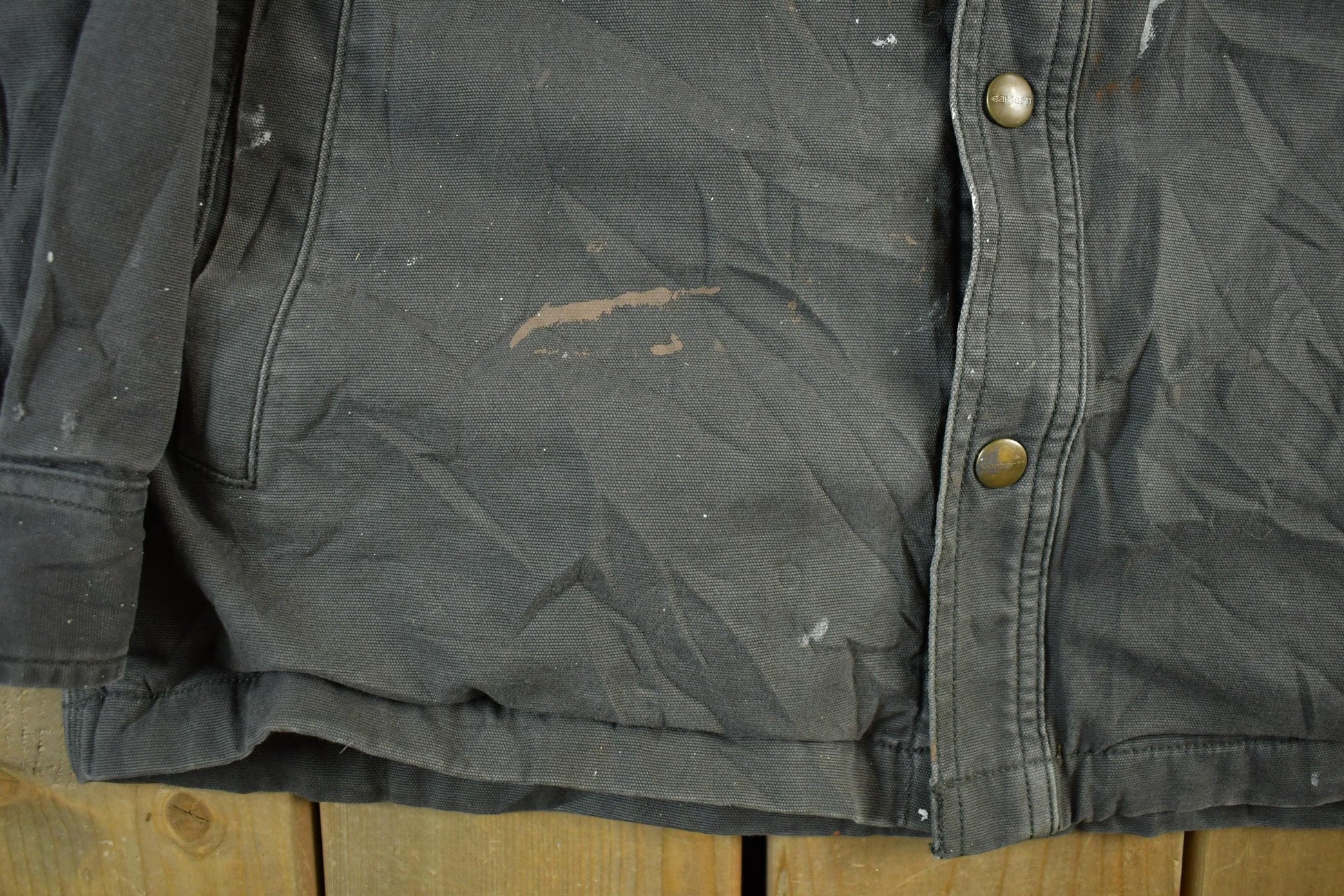 Carhartt Clothing > Gender Neutral Adult Clothing > Jackets & Coats Vintage 1990s Carhartt Blanket Lined Shirt Jacket Men's Medium