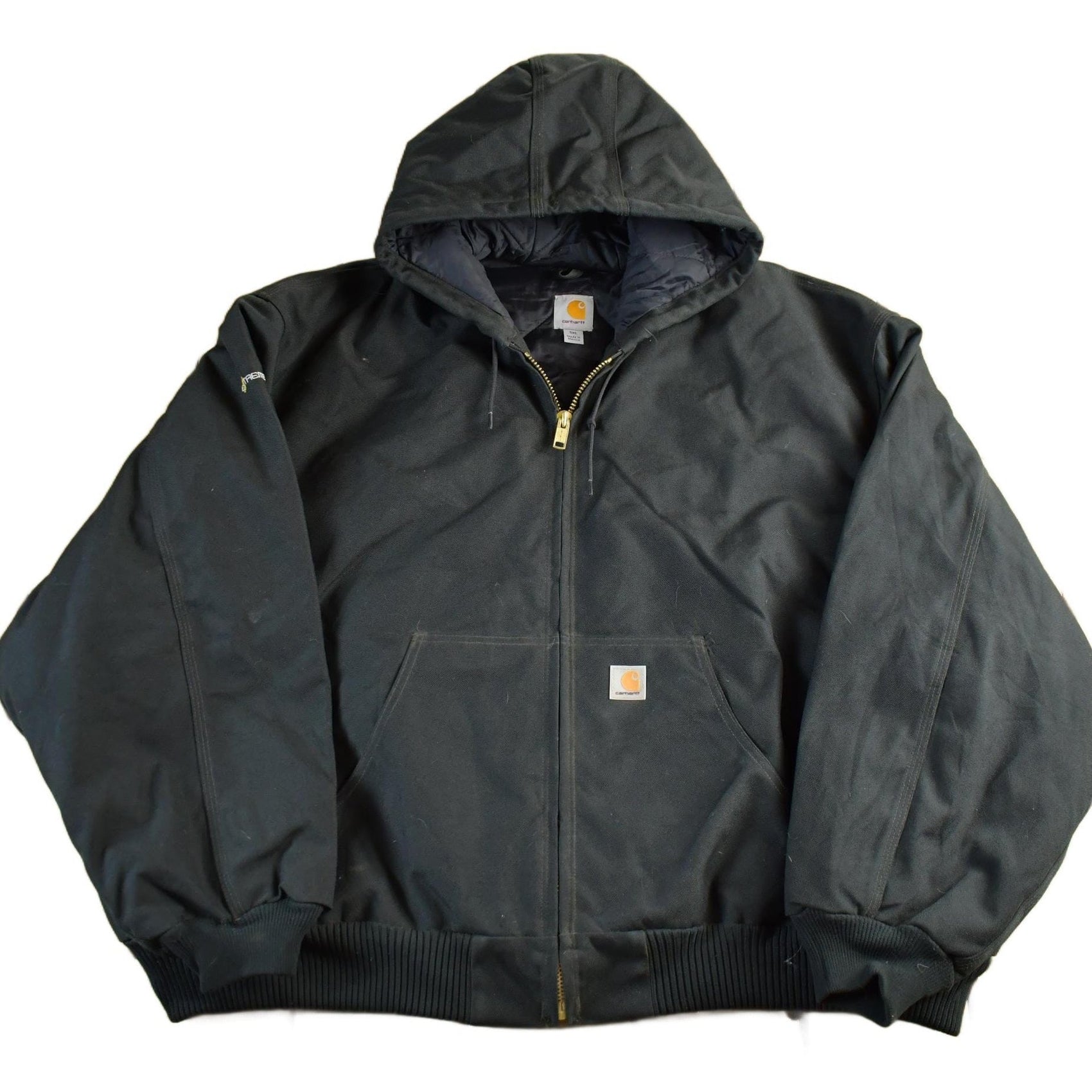 Carhartt Clothing > Gender Neutral Adult Clothing > Jackets & Coats Vintage 1990s Carhartt Canvas Nylon Hooded Jacket Men's 5XL