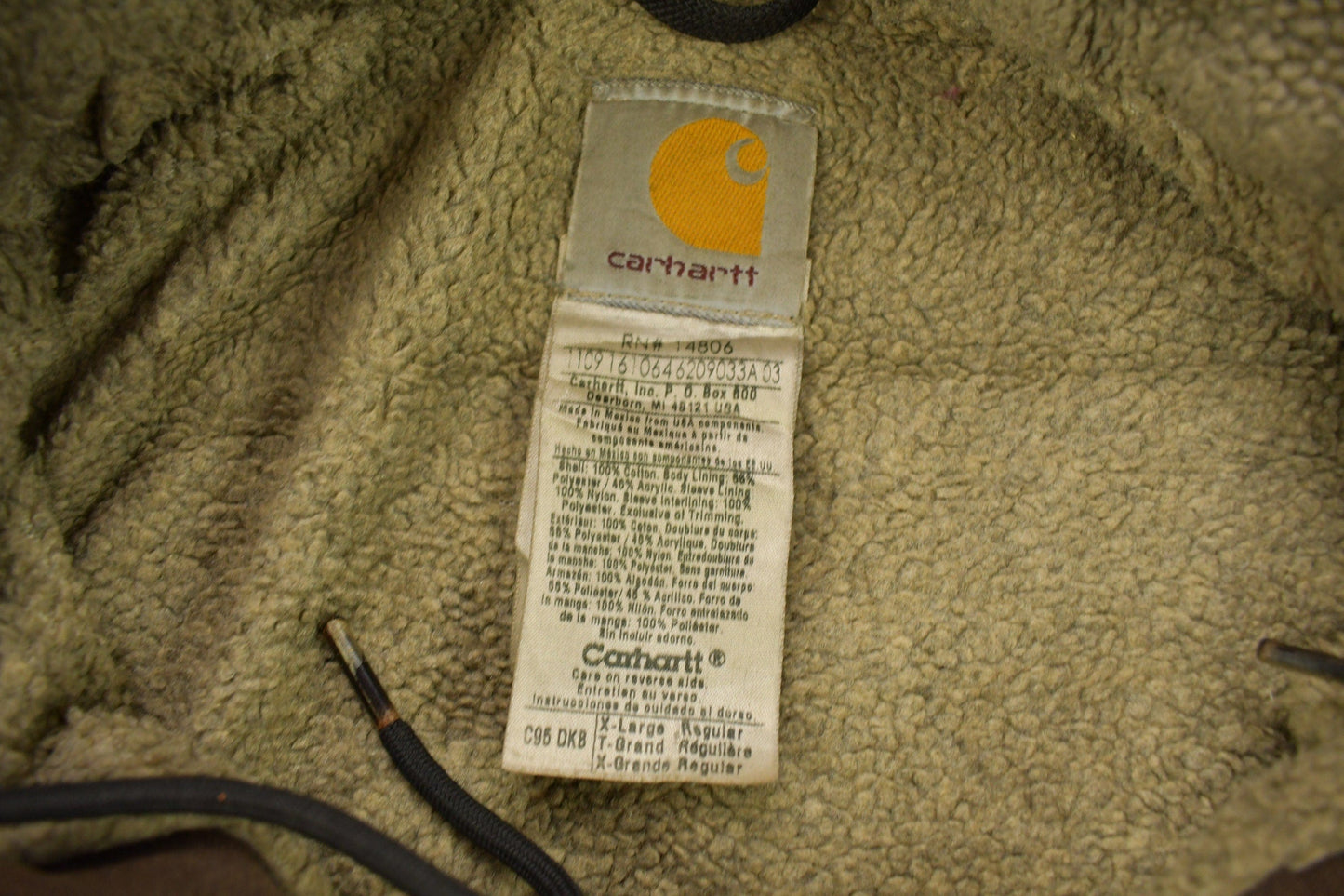 Carhartt Clothing > Gender Neutral Adult Clothing > Jackets & Coats Vintage 1990s Carhartt Chocolate Brown Fleece Lined Work Jacket Men's XL