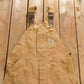 Carhartt Clothing > Gender Neutral Adult Clothing > Overalls & Coveralls Vintage 1980s Carhartt Beige Canvas Double Knee Overalls Men's 38 x 36