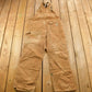 Carhartt Clothing > Gender Neutral Adult Clothing > Overalls & Coveralls Vintage 1980s Carhartt Beige Canvas Double Knee Overalls Men's 40 x 26