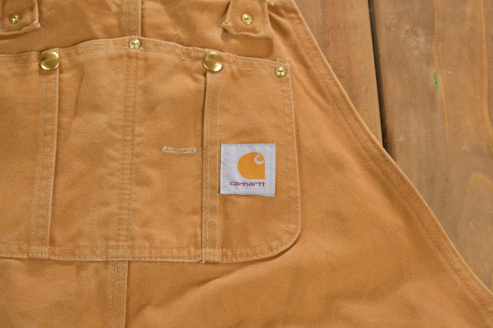 Carhartt Clothing > Gender Neutral Adult Clothing > Overalls & Coveralls Vintage 1980s Carhartt Double Knee Quilted Canvas Overalls