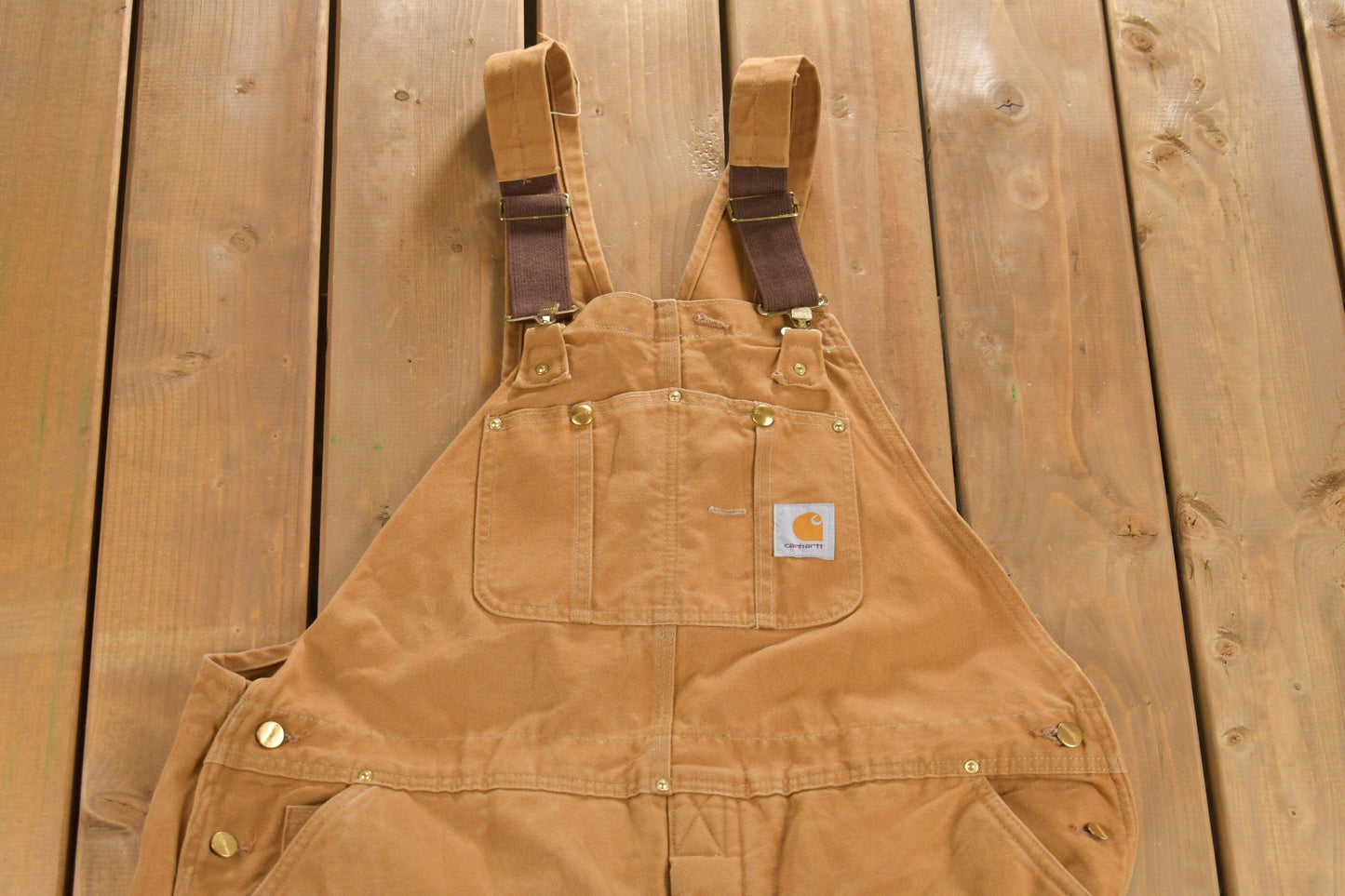 Carhartt Clothing > Gender Neutral Adult Clothing > Overalls & Coveralls Vintage 1980s Carhartt Double Knee Quilted Canvas Overalls