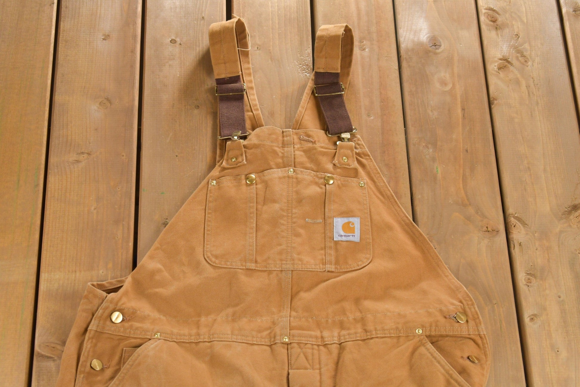 Carhartt Clothing > Gender Neutral Adult Clothing > Overalls & Coveralls Vintage 1980s Carhartt Double Knee Quilted Canvas Overalls