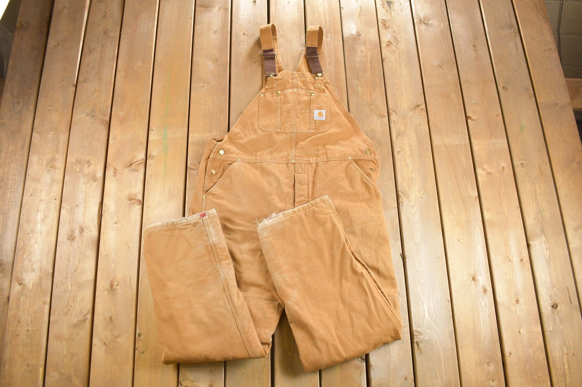Carhartt Clothing > Gender Neutral Adult Clothing > Overalls & Coveralls Vintage 1980s Carhartt Double Knee Quilted Canvas Overalls