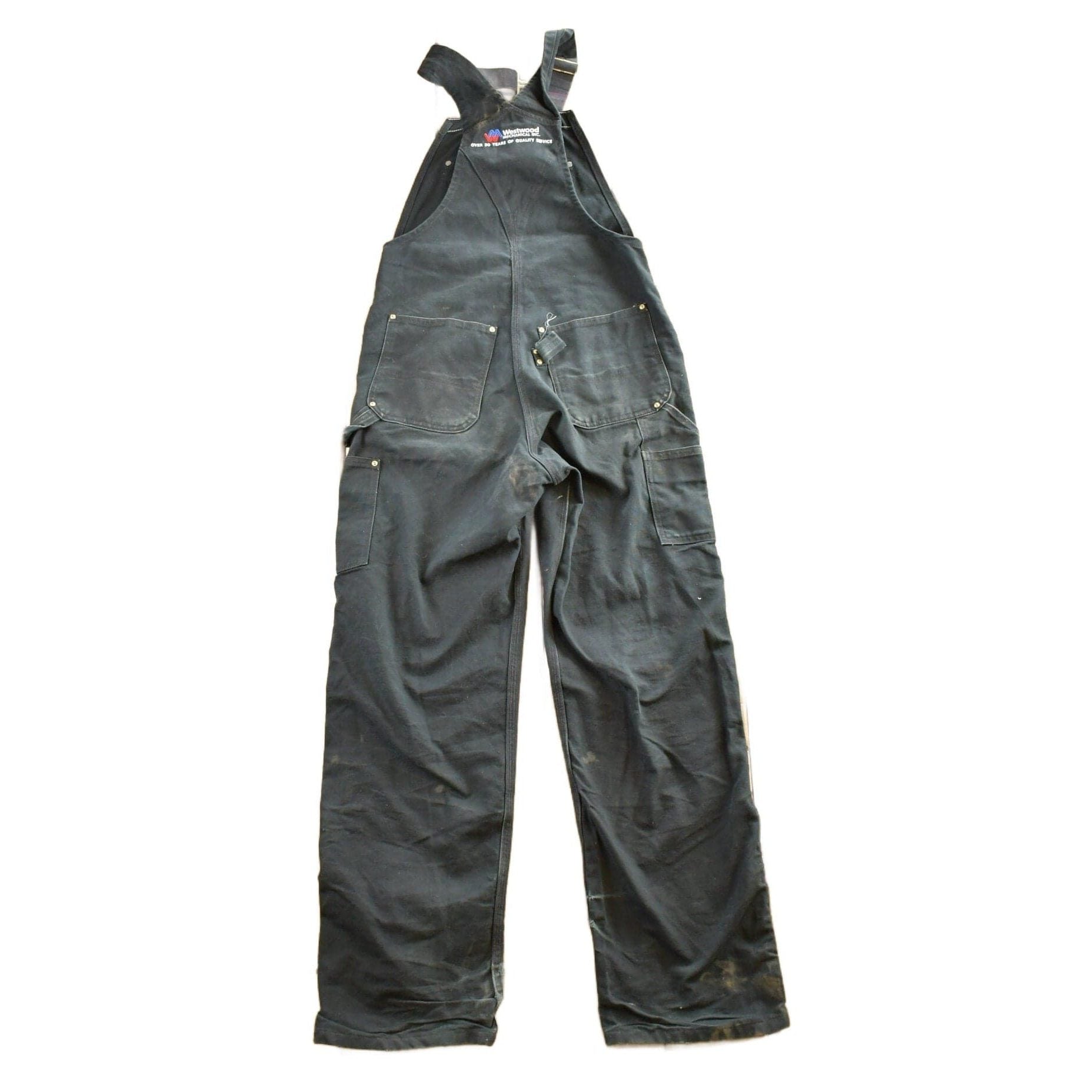 Carhartt Clothing > Gender Neutral Adult Clothing > Overalls & Coveralls Vintage 1990s Carhartt Black Double Knee Canvas Overalls Men's 40 x 30