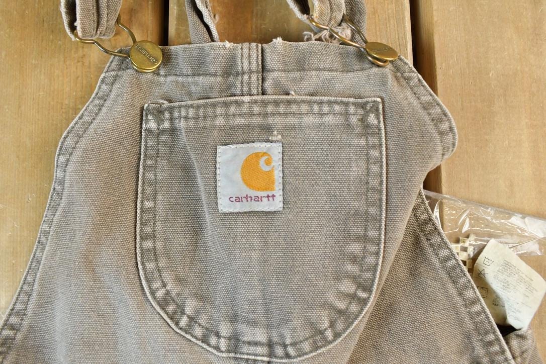 Carhartt Clothing > Men's Clothing > Jeans Vintage 1980s Carhartt Denim Work Youth Coveralls Youth 26 x 17