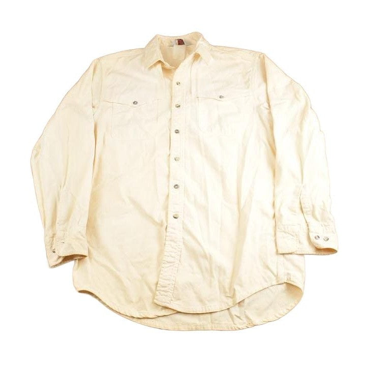 Carhartt Clothing > Men's Clothing > Shirts & Tees > Oxfords & Button Downs Vintage 1980s Carhartt Rugged Outdoor Wear White Blank Button Up Shirt Men's XL