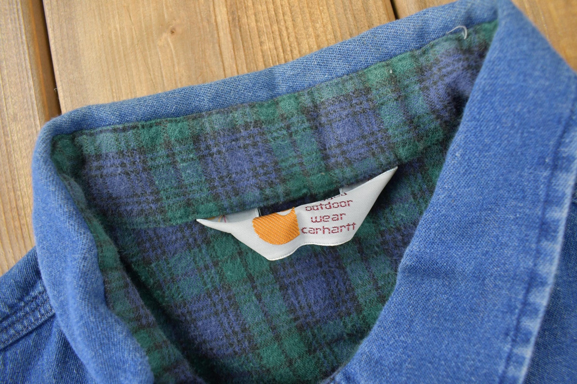 Carhartt Clothing > Men's Clothing > Shirts & Tees > Oxfords & Button Downs Vintage 1980s Plaid Lined Carhartt Rugged Outdoors Button Up Shirt Men's 2XL Tall Men's 2XL