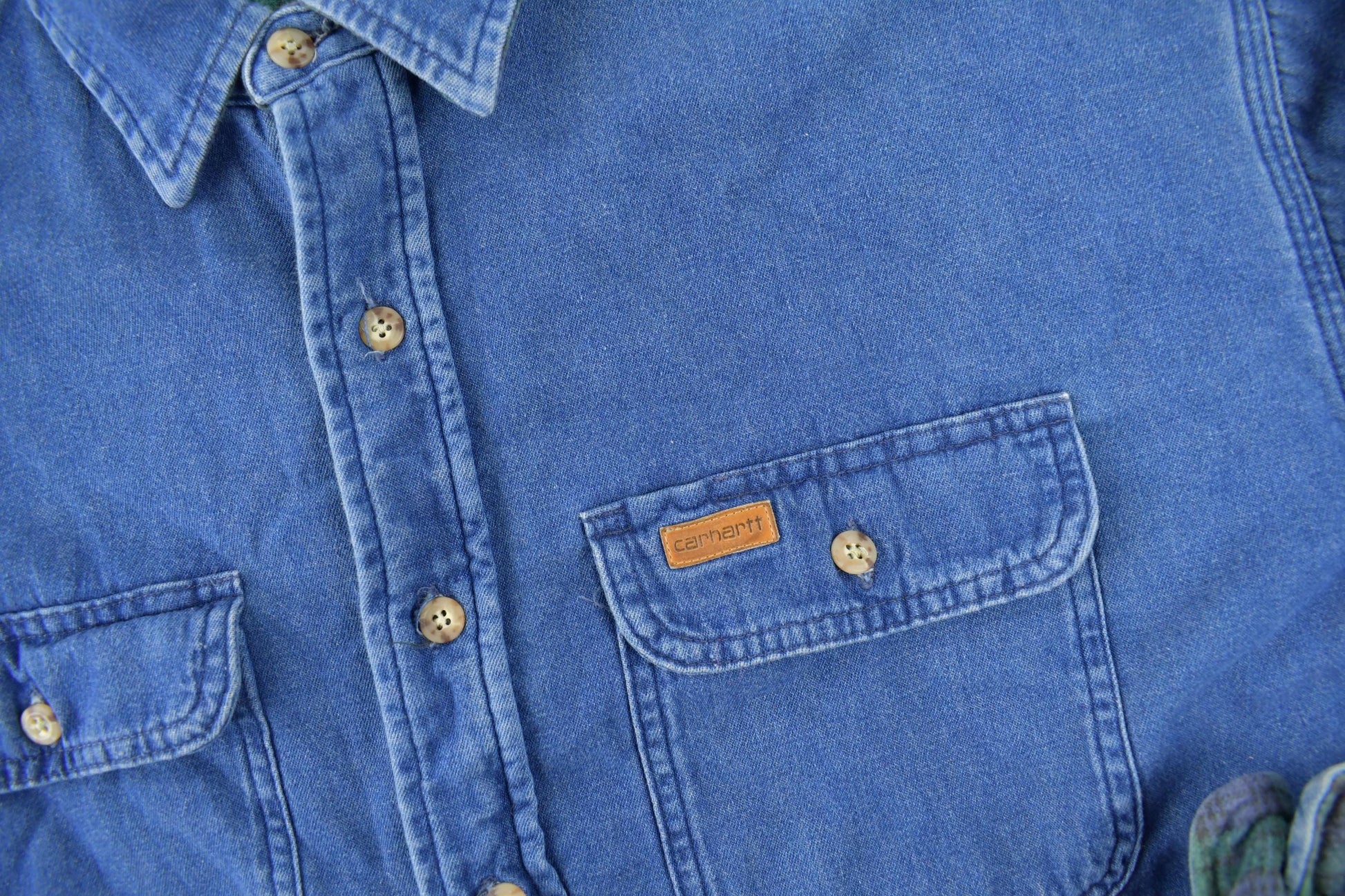 Carhartt Clothing > Men's Clothing > Shirts & Tees > Oxfords & Button Downs Vintage 1980s Plaid Lined Carhartt Rugged Outdoors Button Up Shirt Men's 2XL Tall Men's 2XL