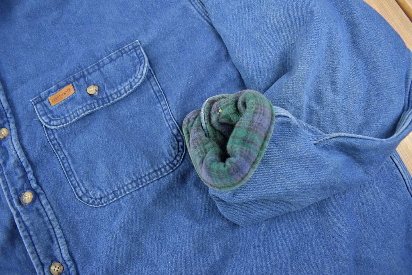 Carhartt Clothing > Men's Clothing > Shirts & Tees > Oxfords & Button Downs Vintage 1980s Plaid Lined Carhartt Rugged Outdoors Button Up Shirt Men's 2XL Tall Men's 2XL