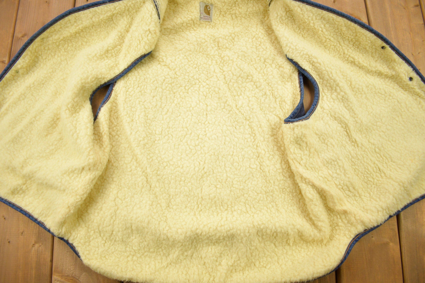 Carhartt Clothing > Men's Clothing > Vests Vintage 1980s Carhartt Sherpa Lined Denim Work Vest Vintage Workwear Men's Large