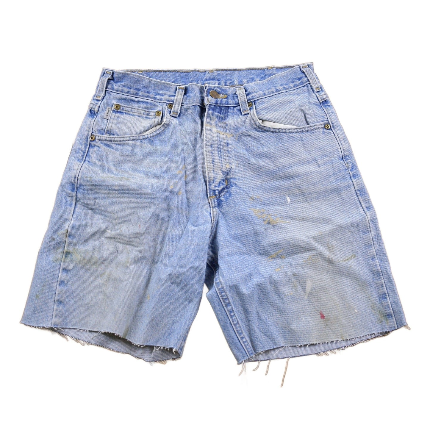 Carhartt Clothing > Women's Clothing > Shorts & Skorts > Shorts Vintage 1990s Carhartt Blue Paint platter Jean Shorts Men's 32