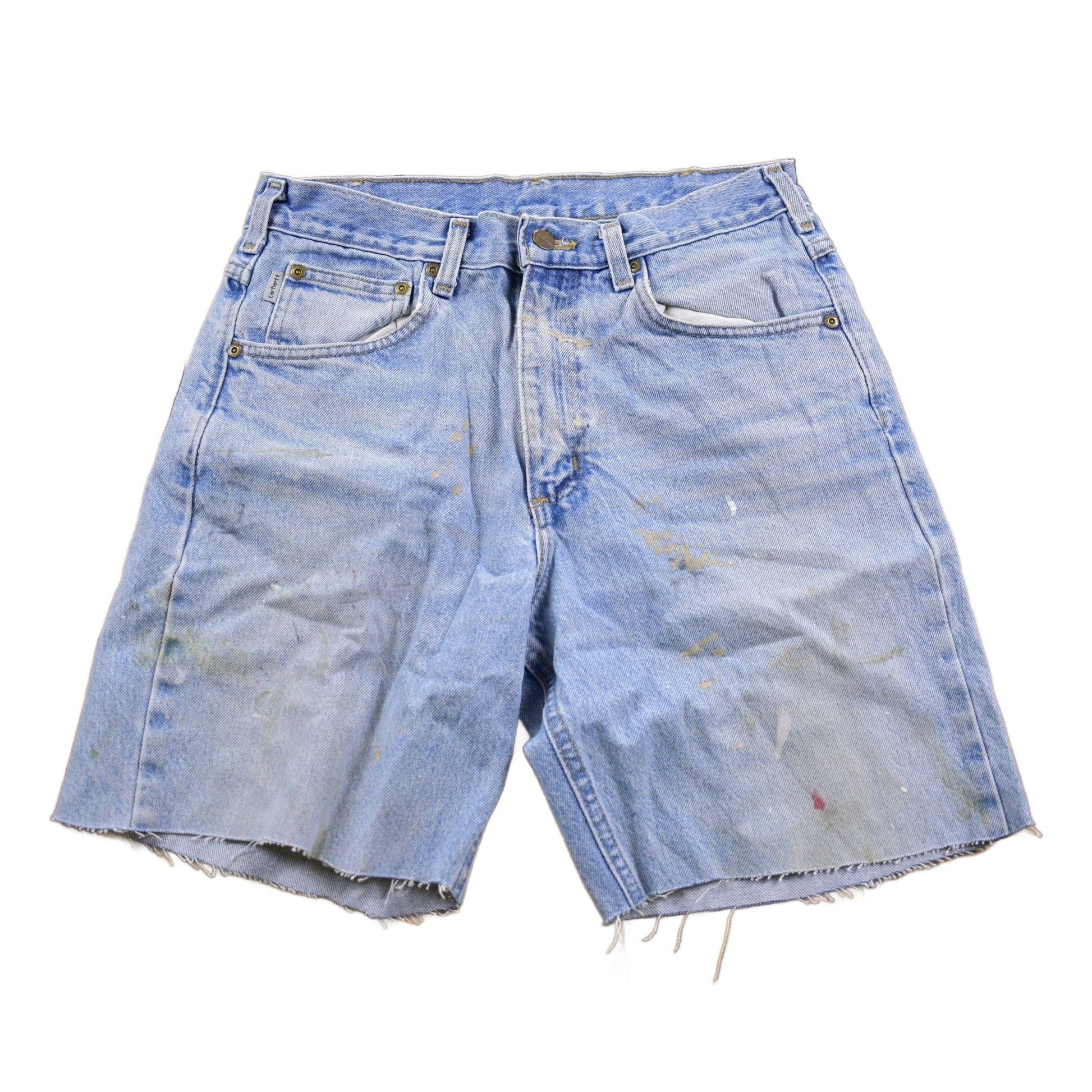 Carhartt Clothing > Women's Clothing > Shorts & Skorts > Shorts Vintage 1990s Carhartt Blue Paint platter Jean Shorts Men's 32