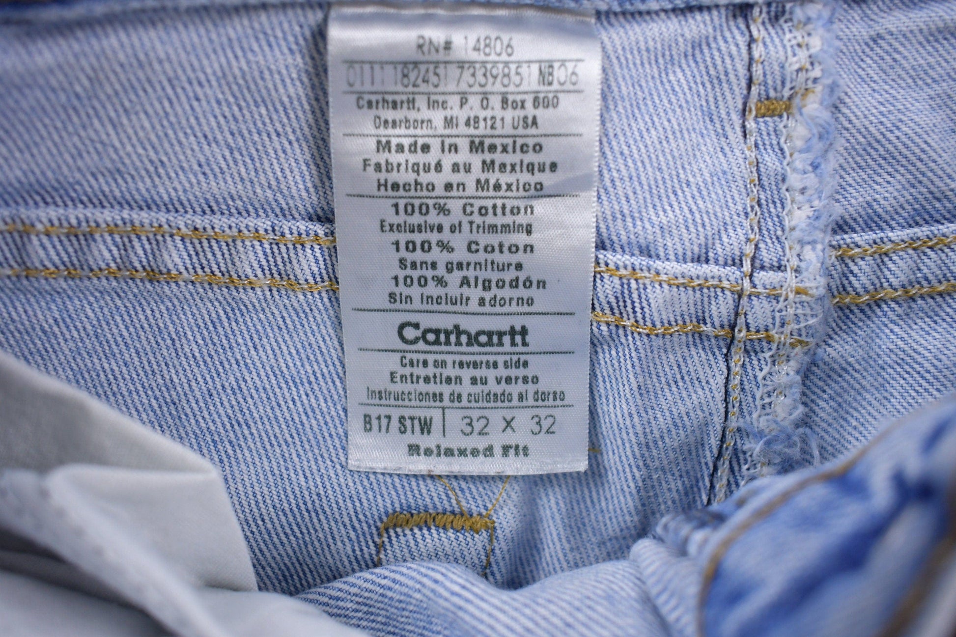 Carhartt Clothing > Women's Clothing > Shorts & Skorts > Shorts Vintage 1990s Carhartt Blue Paint platter Jean Shorts Men's 32