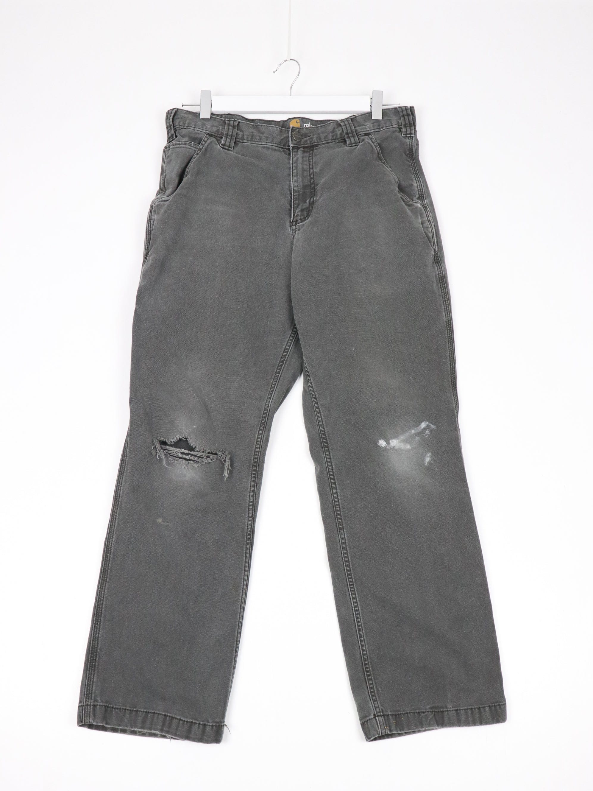Carhartt Pants Fits Mens 32 x 28 Grey Work Wear Carpenters