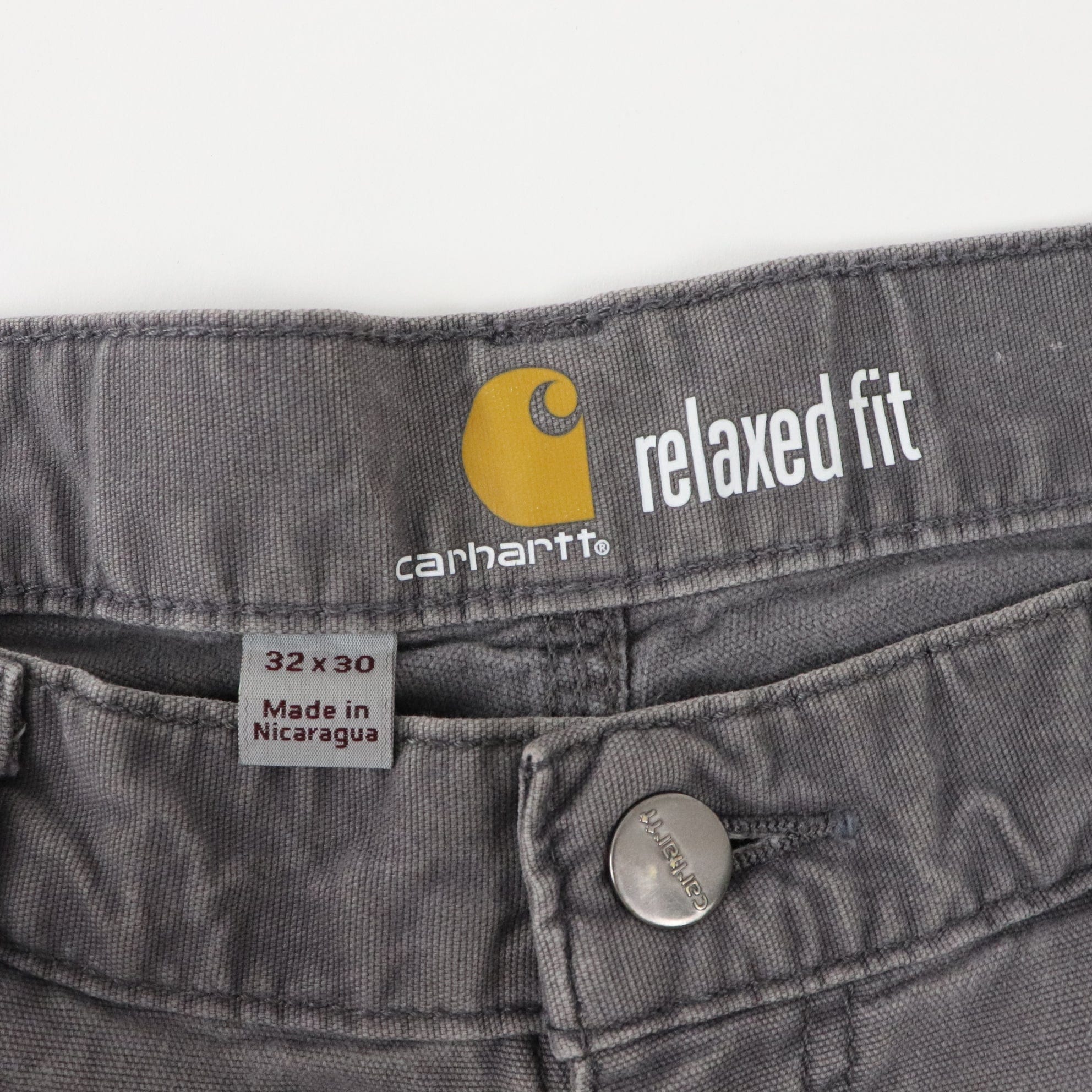 Carhartt Pants Men's 32x28 Grey Carpenter Workwear Relaxed Fit