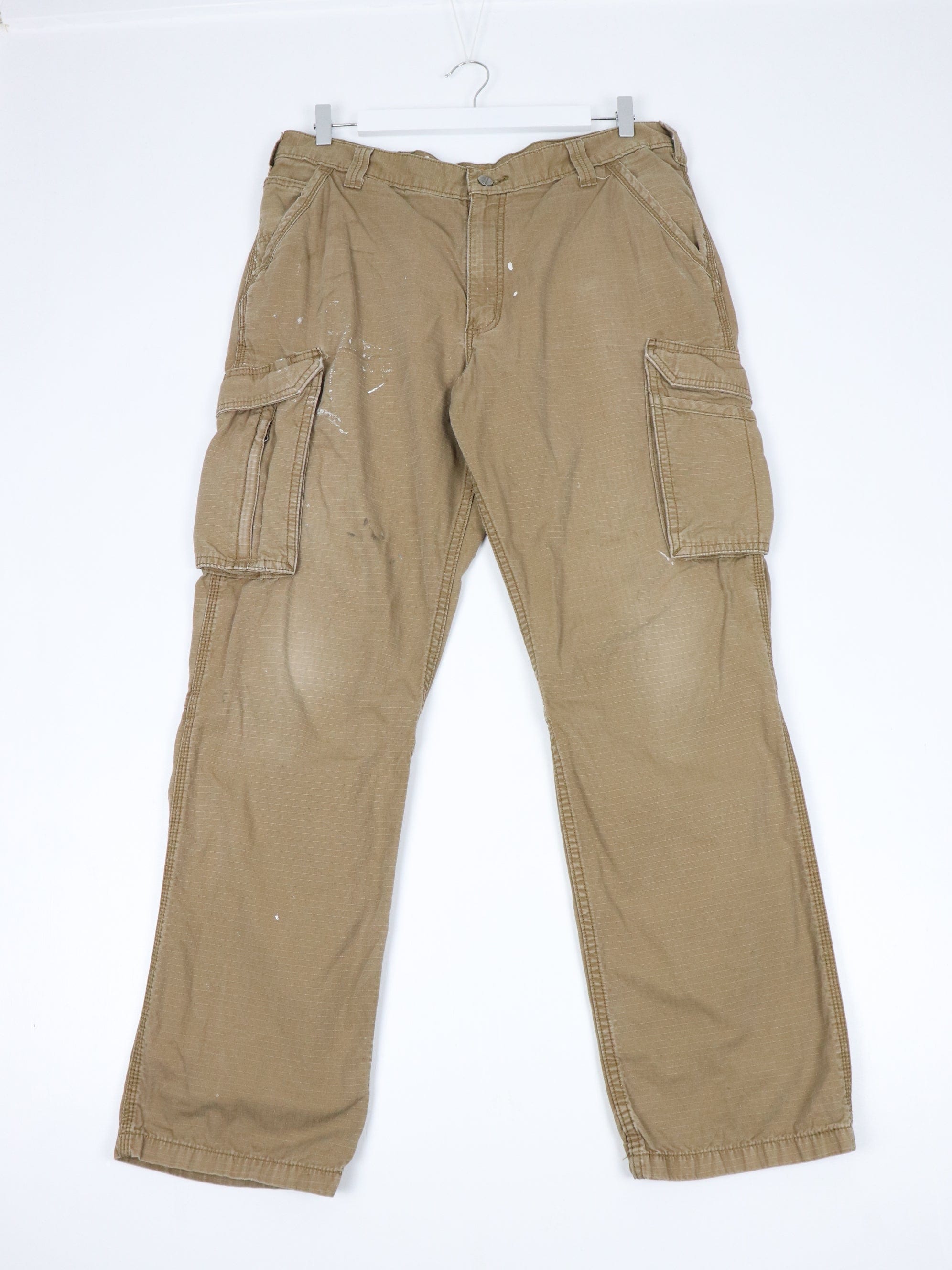 Carhartt Pants Mens 36 x 32 Brown Cargo Work Wear Carpenters