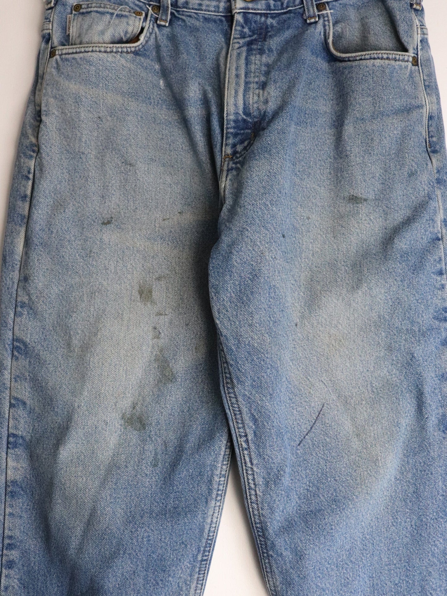 Carhartt Pants Fits Mens 36 x 26 Blue Denim Jeans Lined from propervintagecanada
