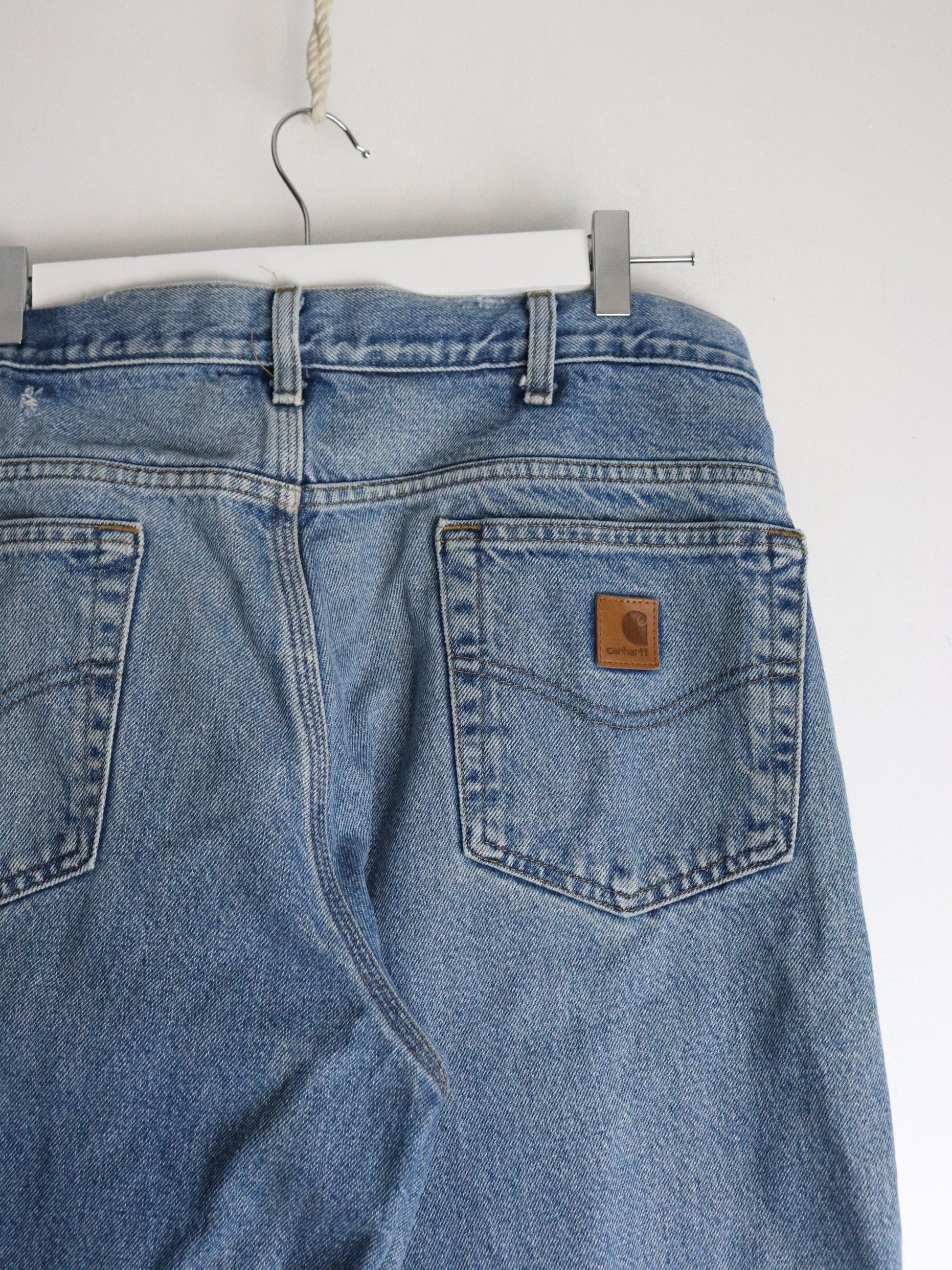 Carhartt Pants Fits Mens 36 x 26 Blue Denim Jeans Lined from propervintagecanada