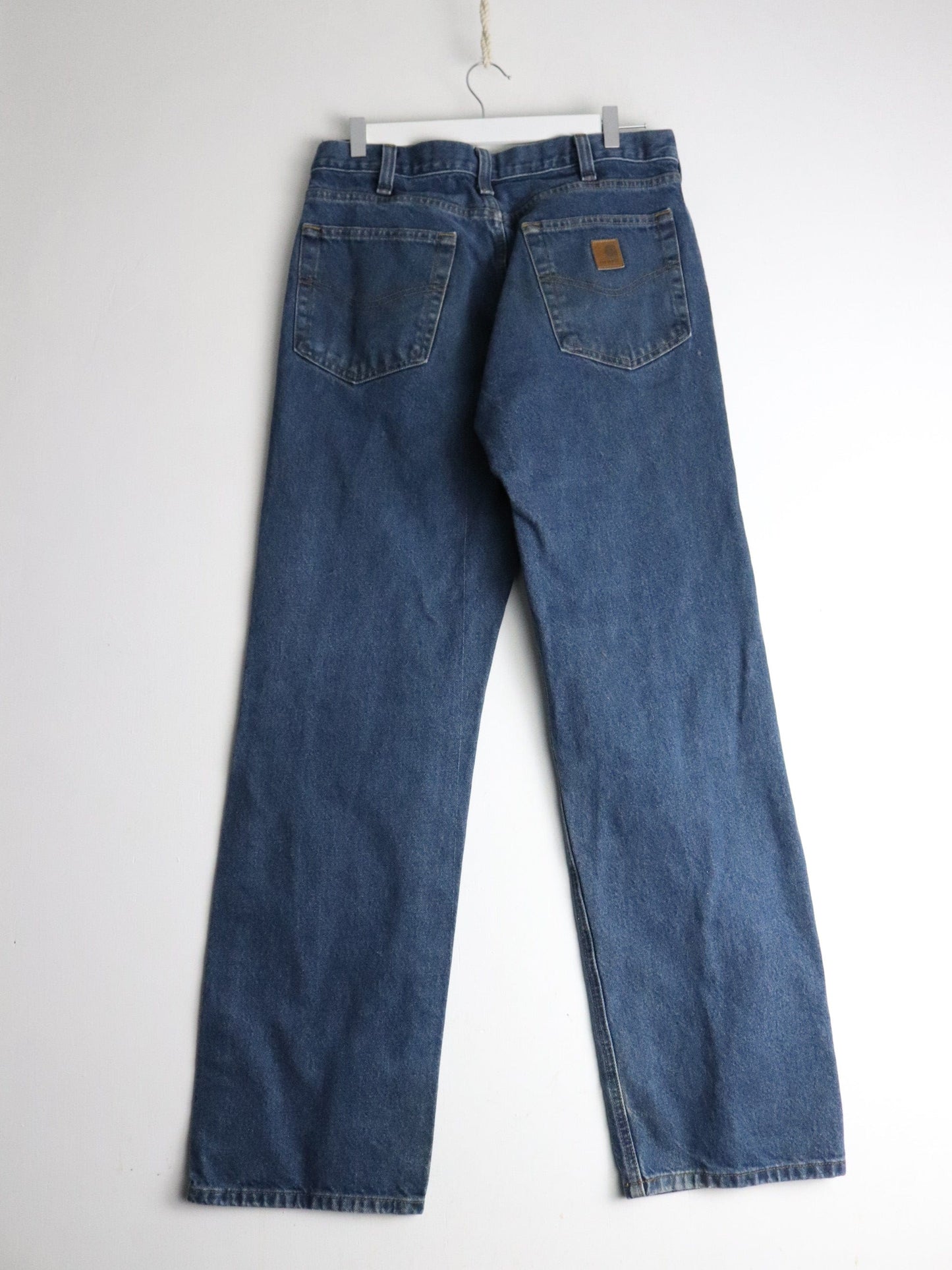Carhartt Pants Mens 32 x 32 Blue Denim Jeans Carpenter Relaxed Fit from propervintagecanada