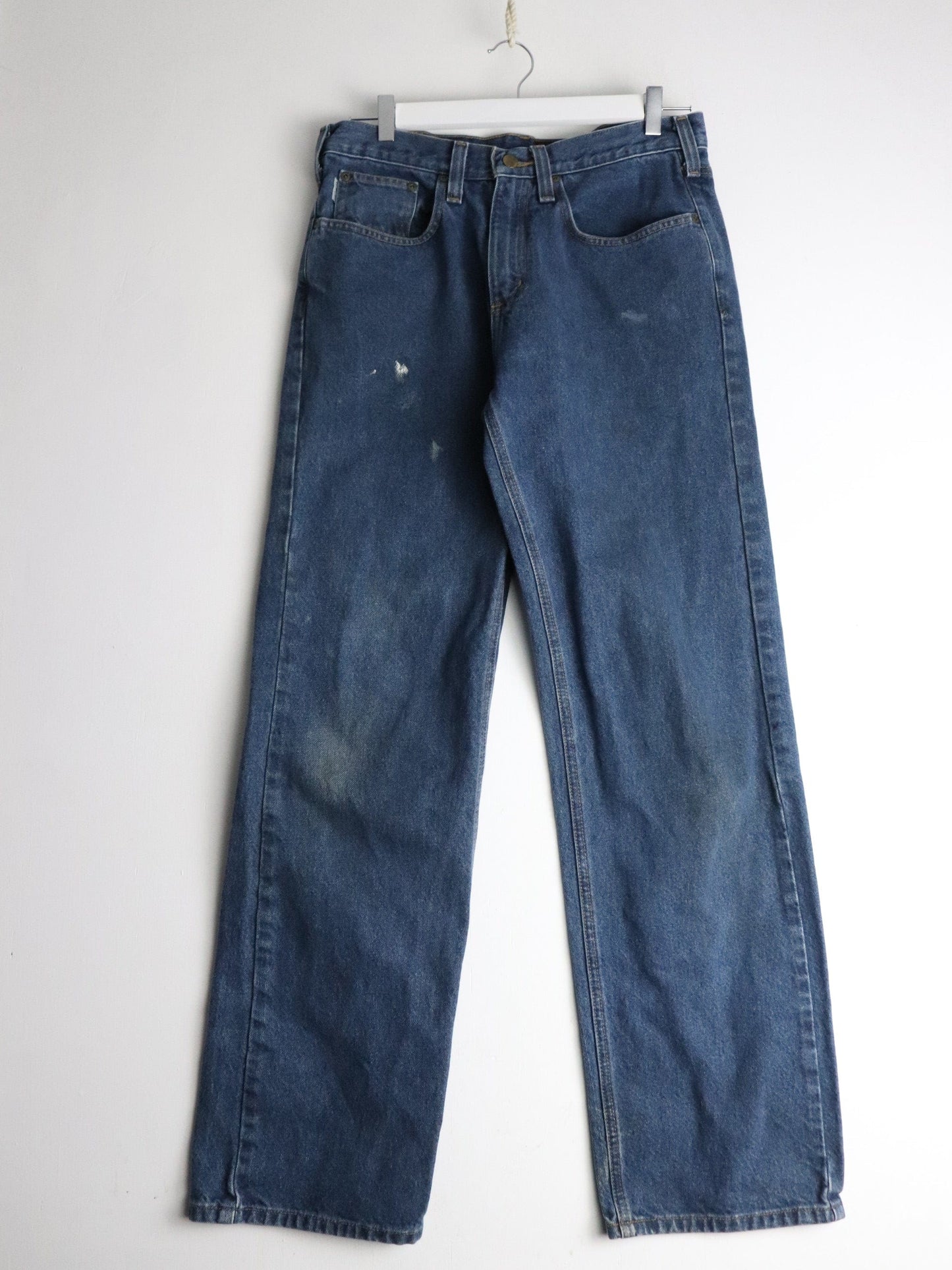 Carhartt Pants Mens 32 x 32 Blue Denim Jeans Carpenter Relaxed Fit from propervintagecanada