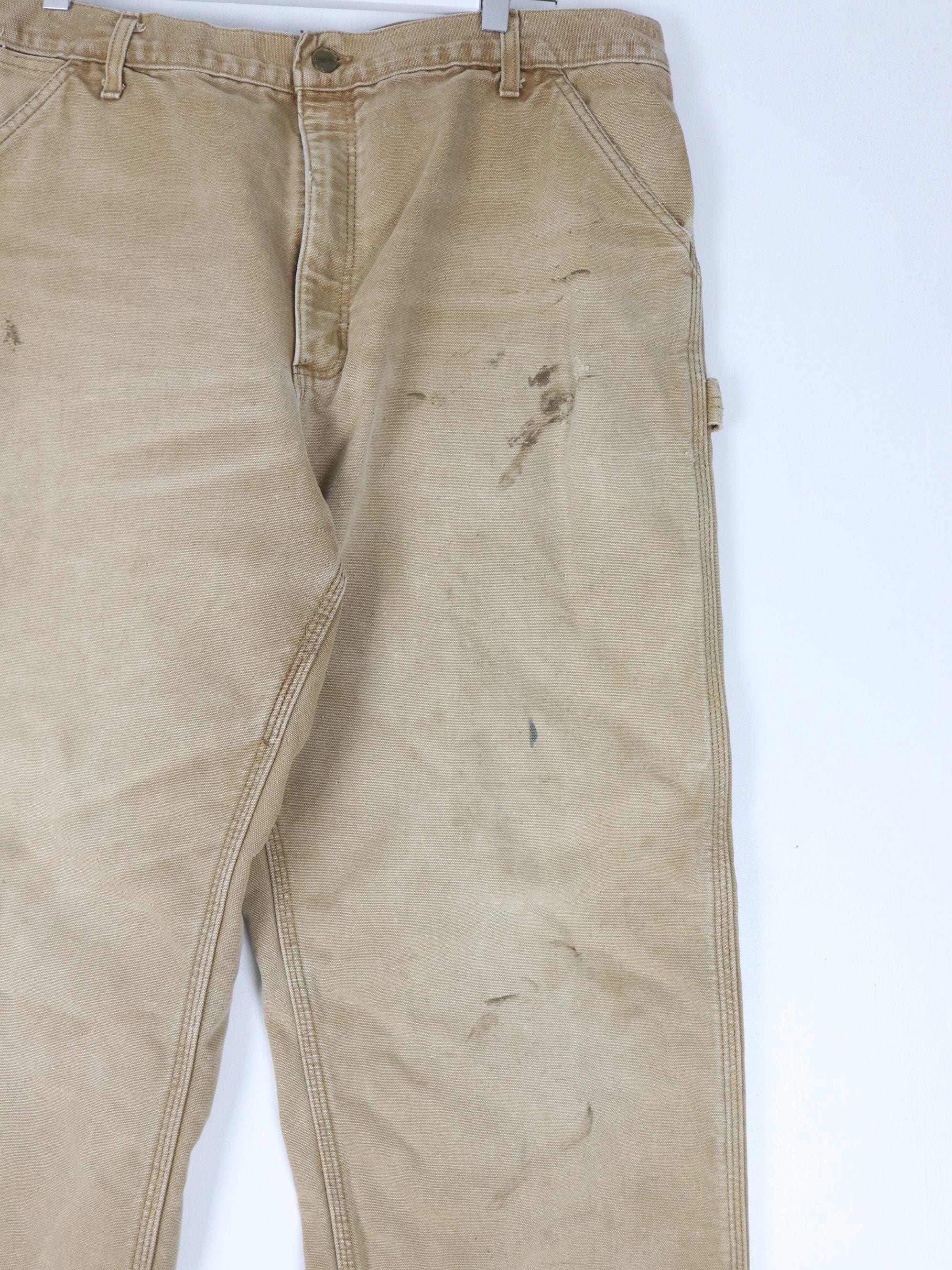 Vintage Carhartt Pants Mens 37 x 30 Brown Work Wear Carpenters Lined