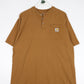 Carhartt T-Shirts & Tank Tops Carhartt T Shirt Fits Mens XL Brown Henley Work Wear