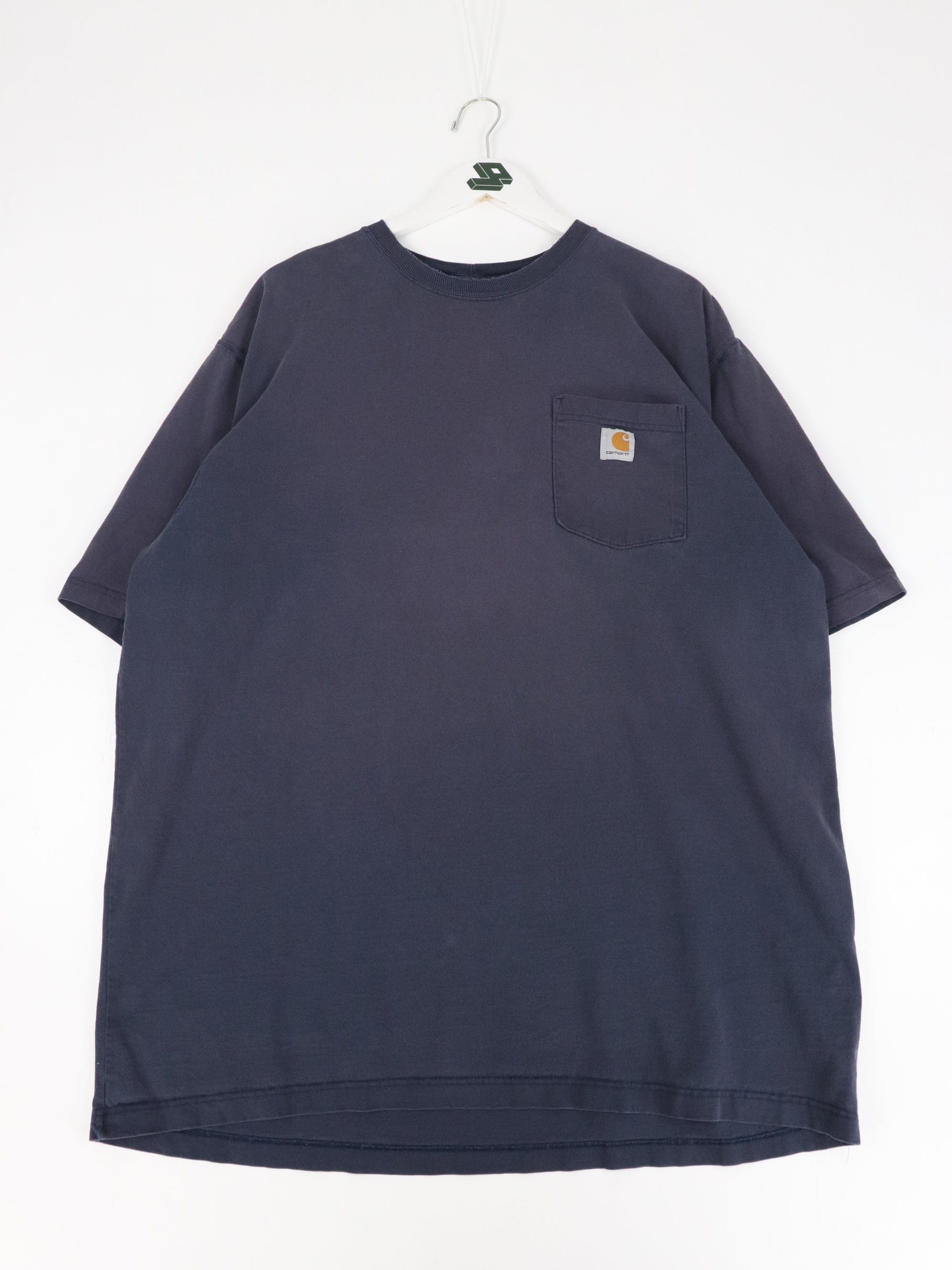 Carhartt T Shirt Mens L Tall Blue Work Wear Pocket Outdoors