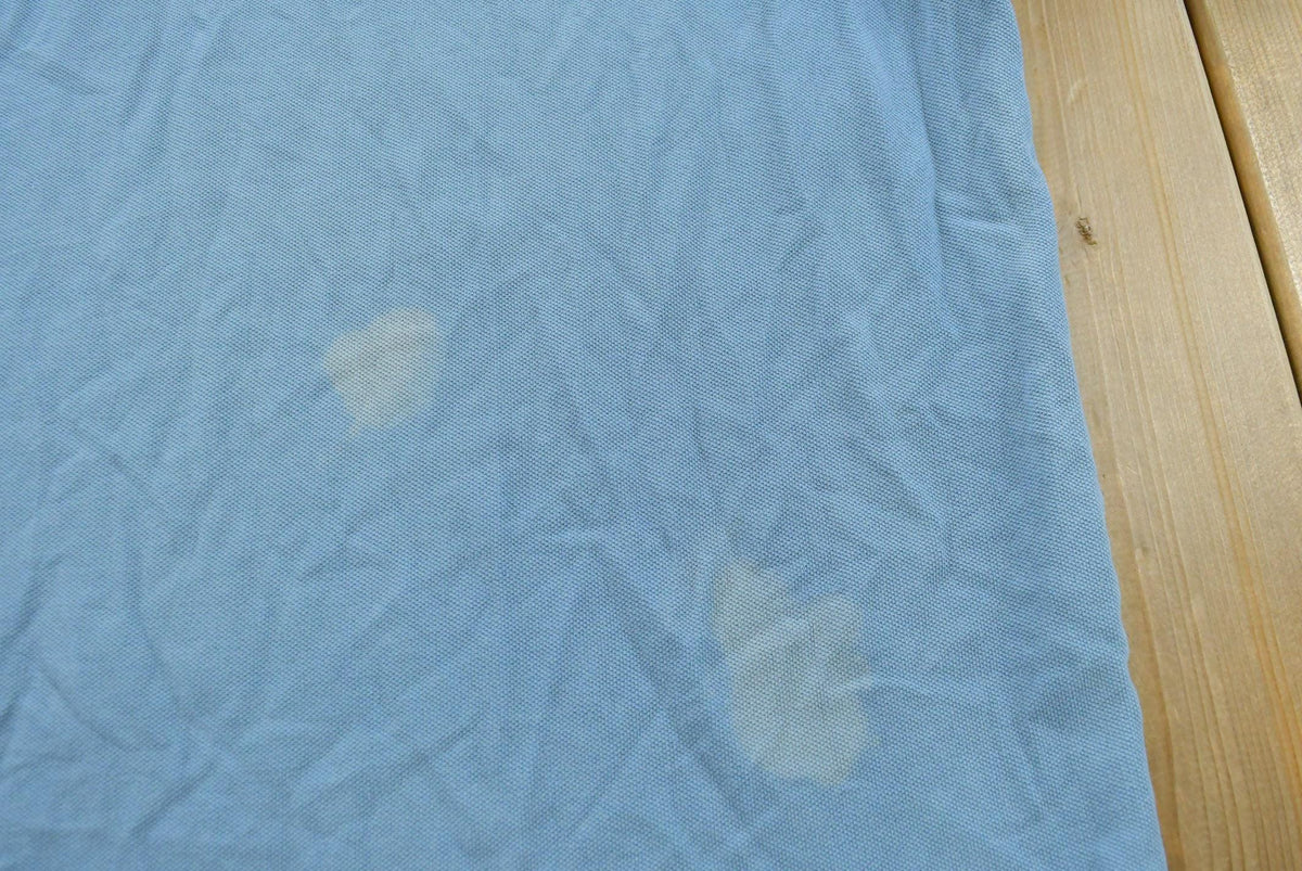 Vintage 1990s Polo By Ralph Lauren Blank Blue Small Pony Short Sleeve Polo Shirt Men's XL