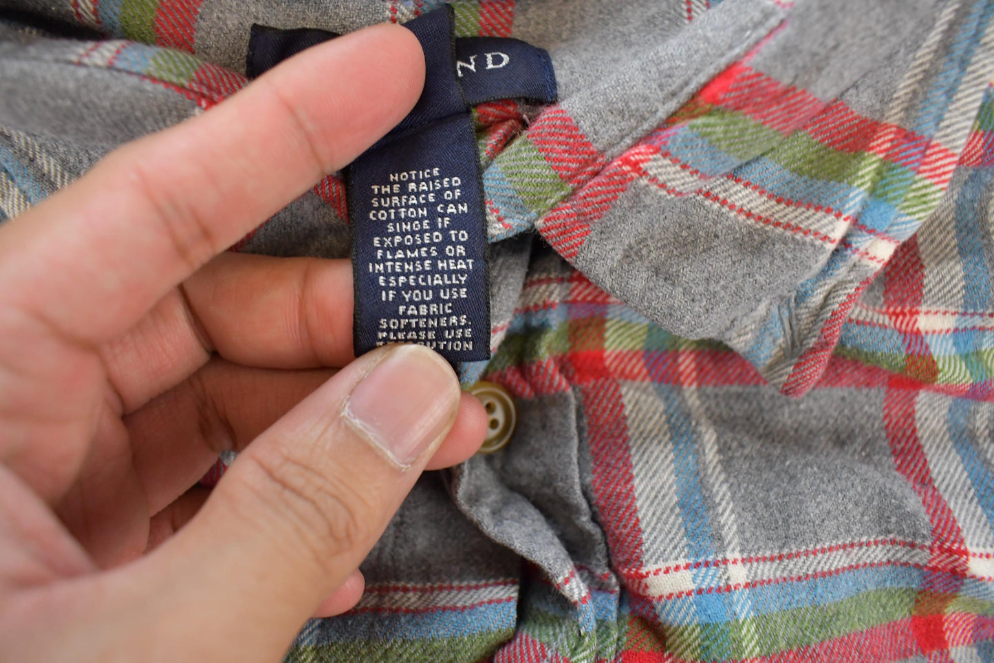 Vintage 1990s Land's End Plaid Flannel Button Up Shirt Men's XL