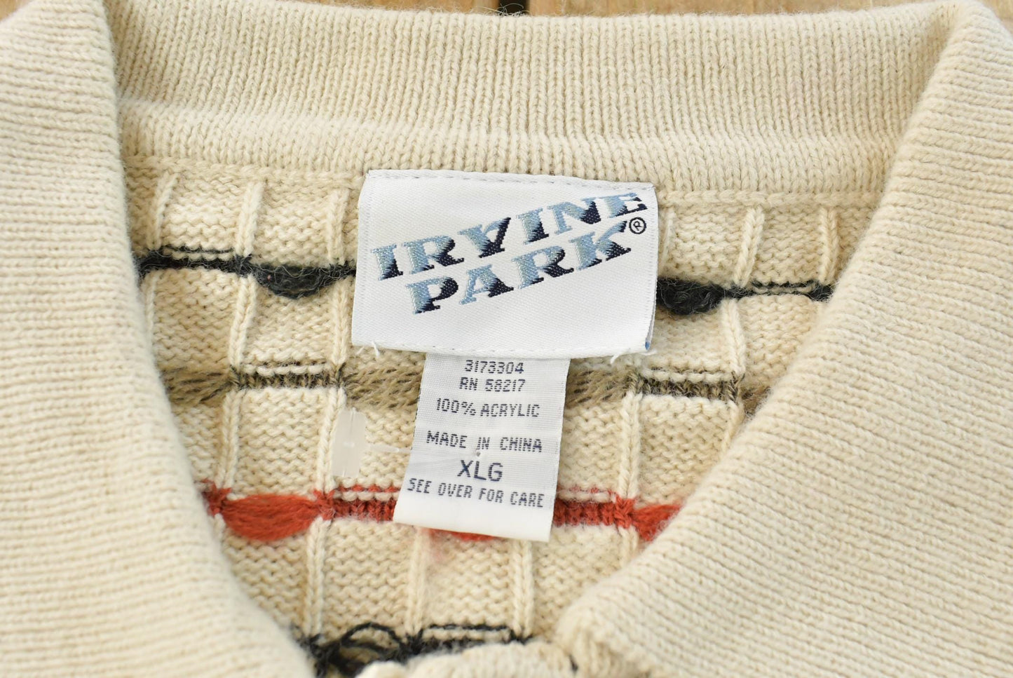 Vintage 1990s Irvine Park Knitted Henley Collared Sweater Men's L