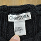 Vintage 1990s Christina Embroidered Cotton Knit Floral Sweater Women's S