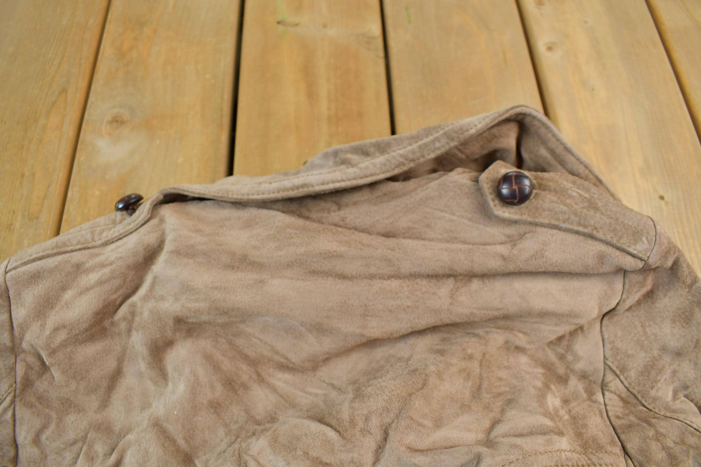 Vintage 1990s Rice ID Suede Leather Full Length Jacket Men's S