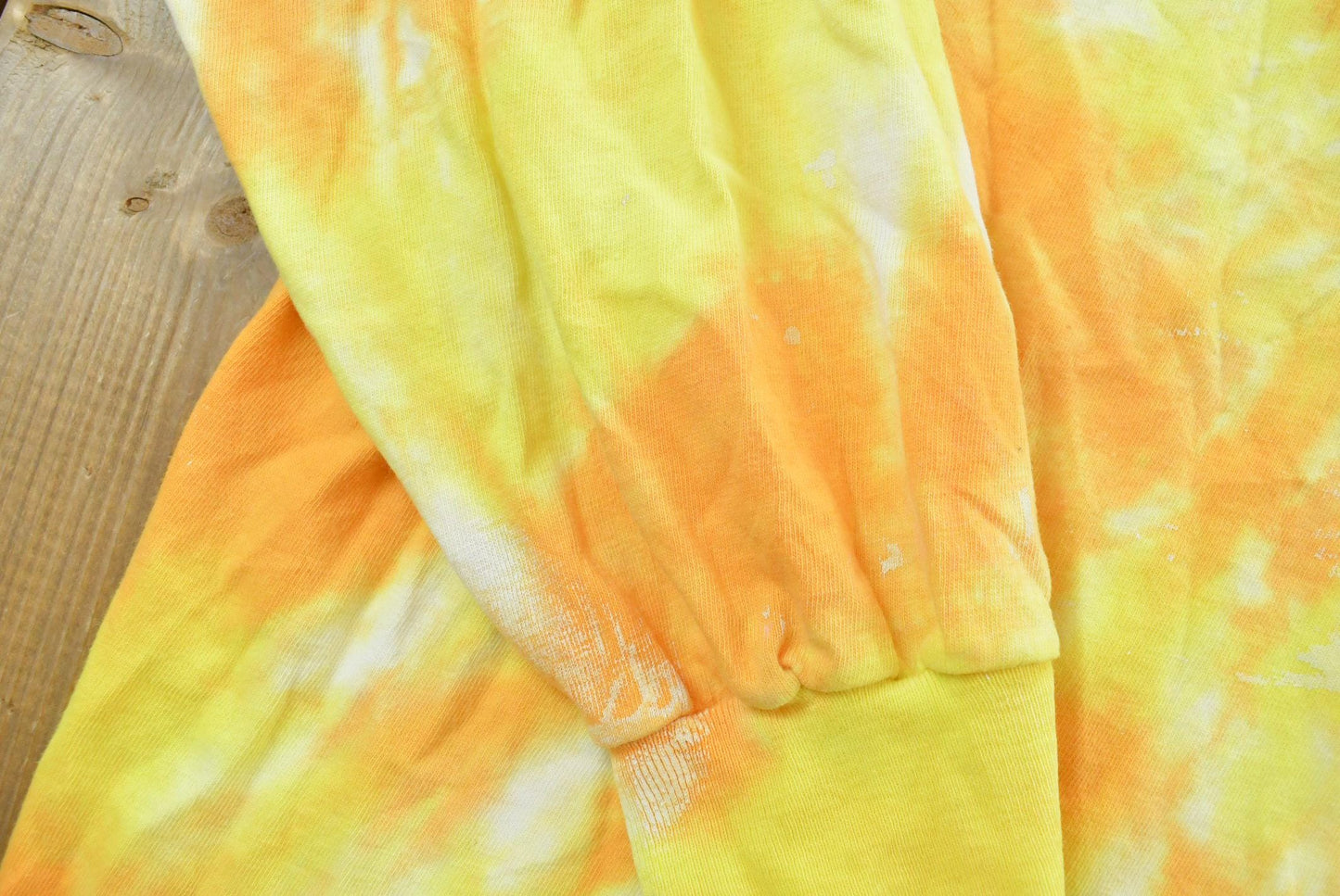 Vintage 1990s Tie Dye Yellow Long Sleeve T-Shirt Mens L