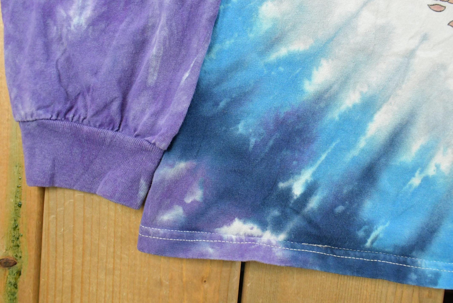 Vintage 2000 Grateful Dead Terrapin Moon Tie Dye Long Sleeve Liquid Blue Band T Shirt Men's L