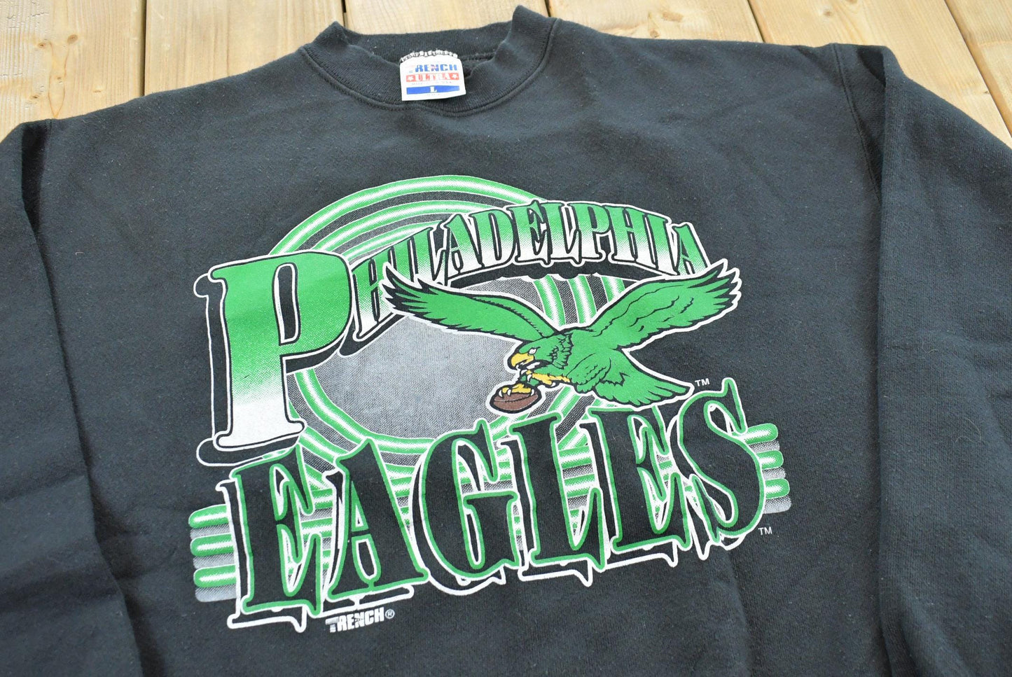 Vintage 1990s Trench Philadelphia Eagles NFL Crewneck Sweatshirt Men's M