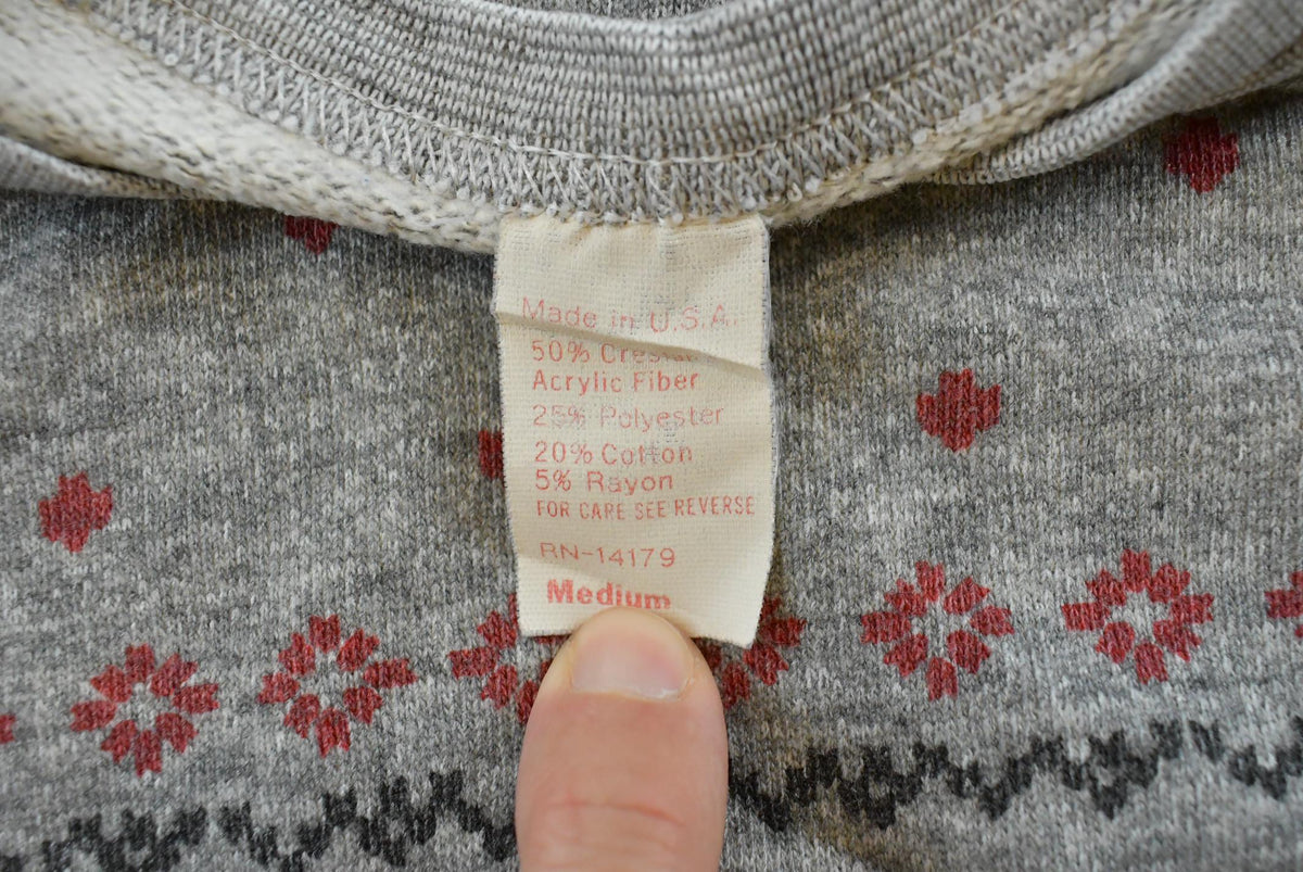 Vintage 1980s Reindeer Crewneck Sweatshirt Men's S