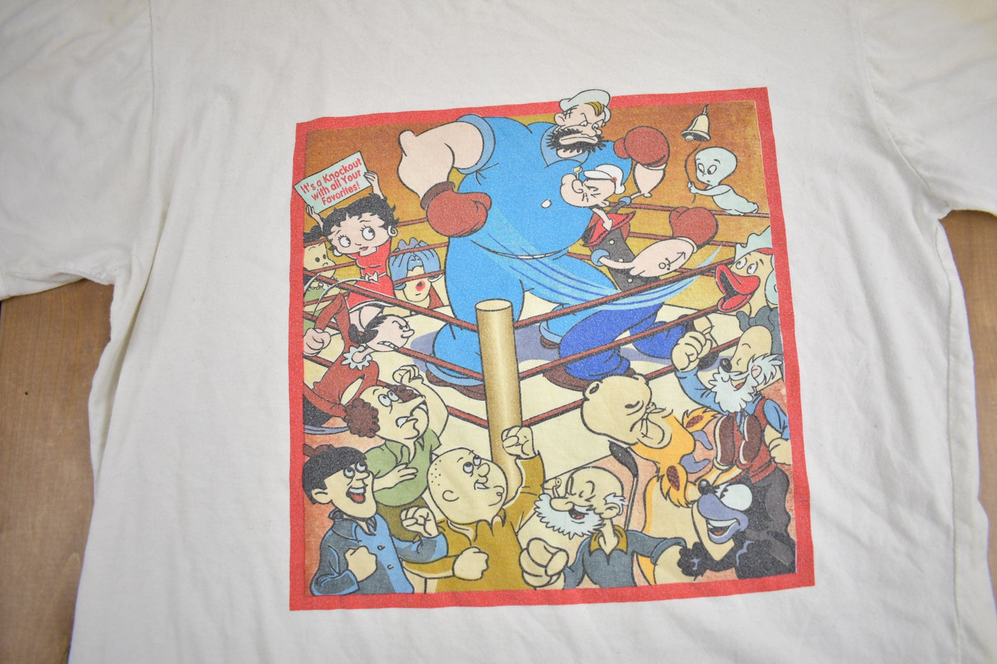 Vintage 1990s Favourite Cartoon Characters Graphic T Shirt Men's Large